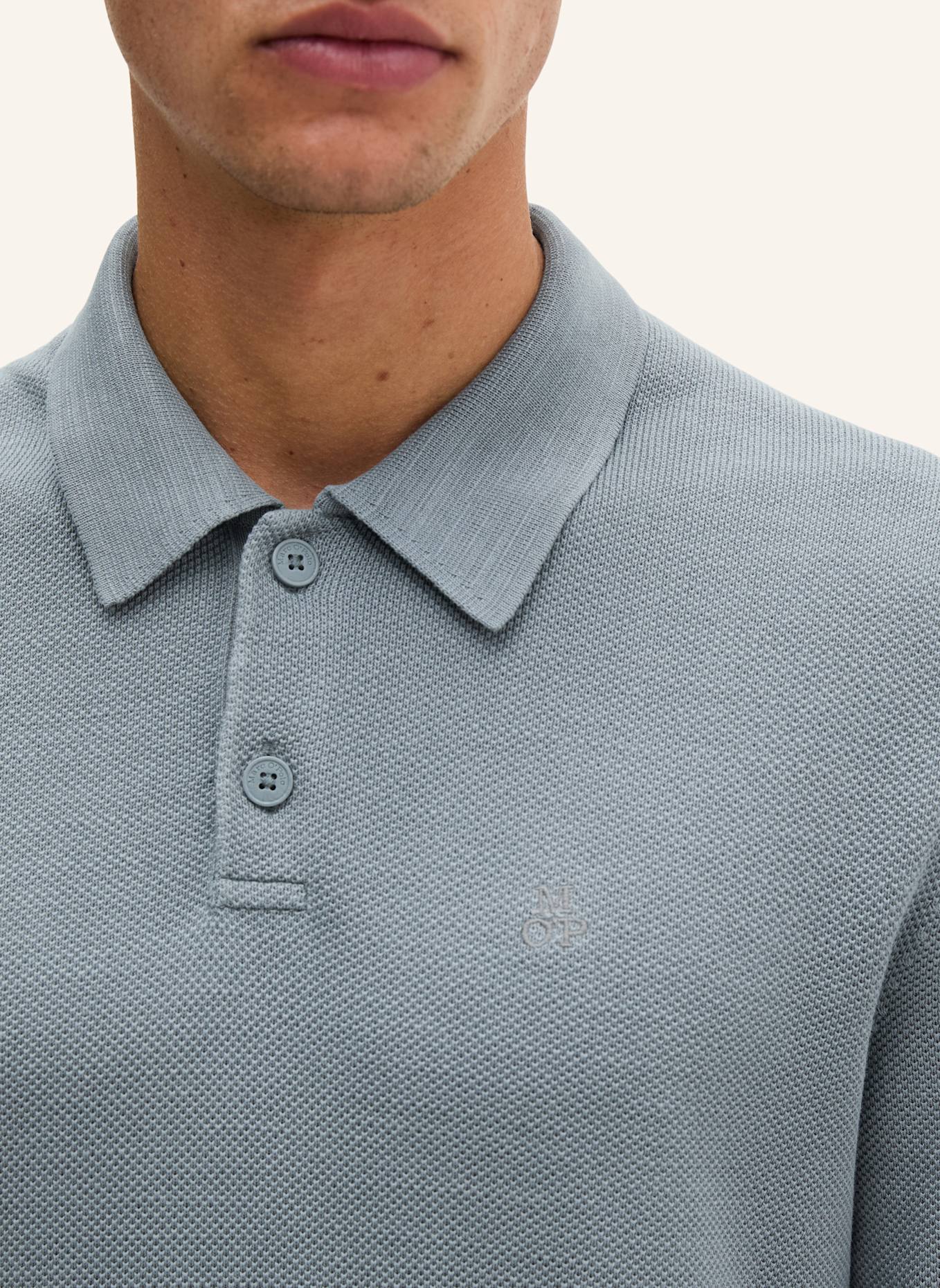 Marc O'Polo Strick-Poloshirt: GRAU