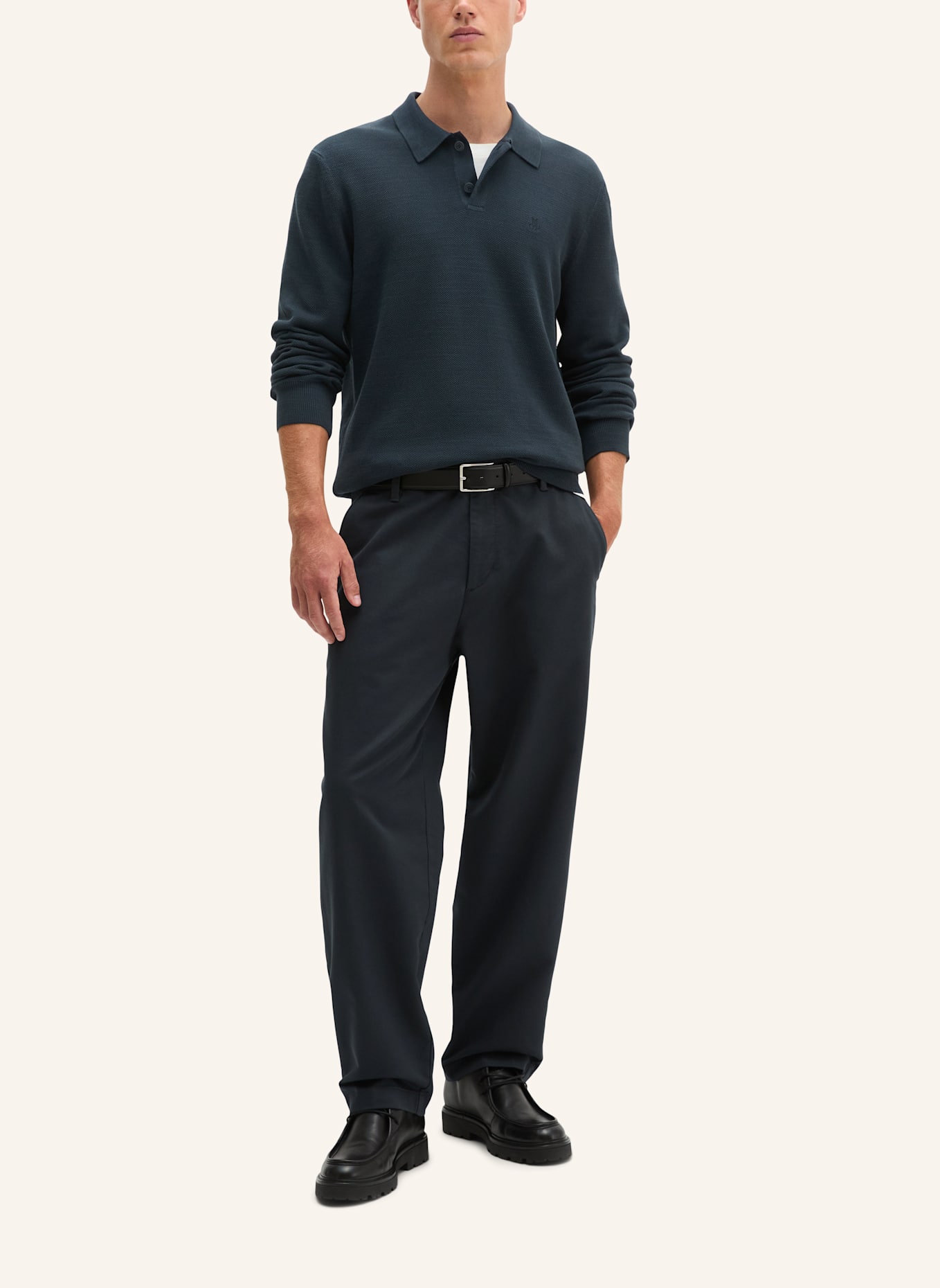 Marc O'Polo Strick-Poloshirt: BLAU