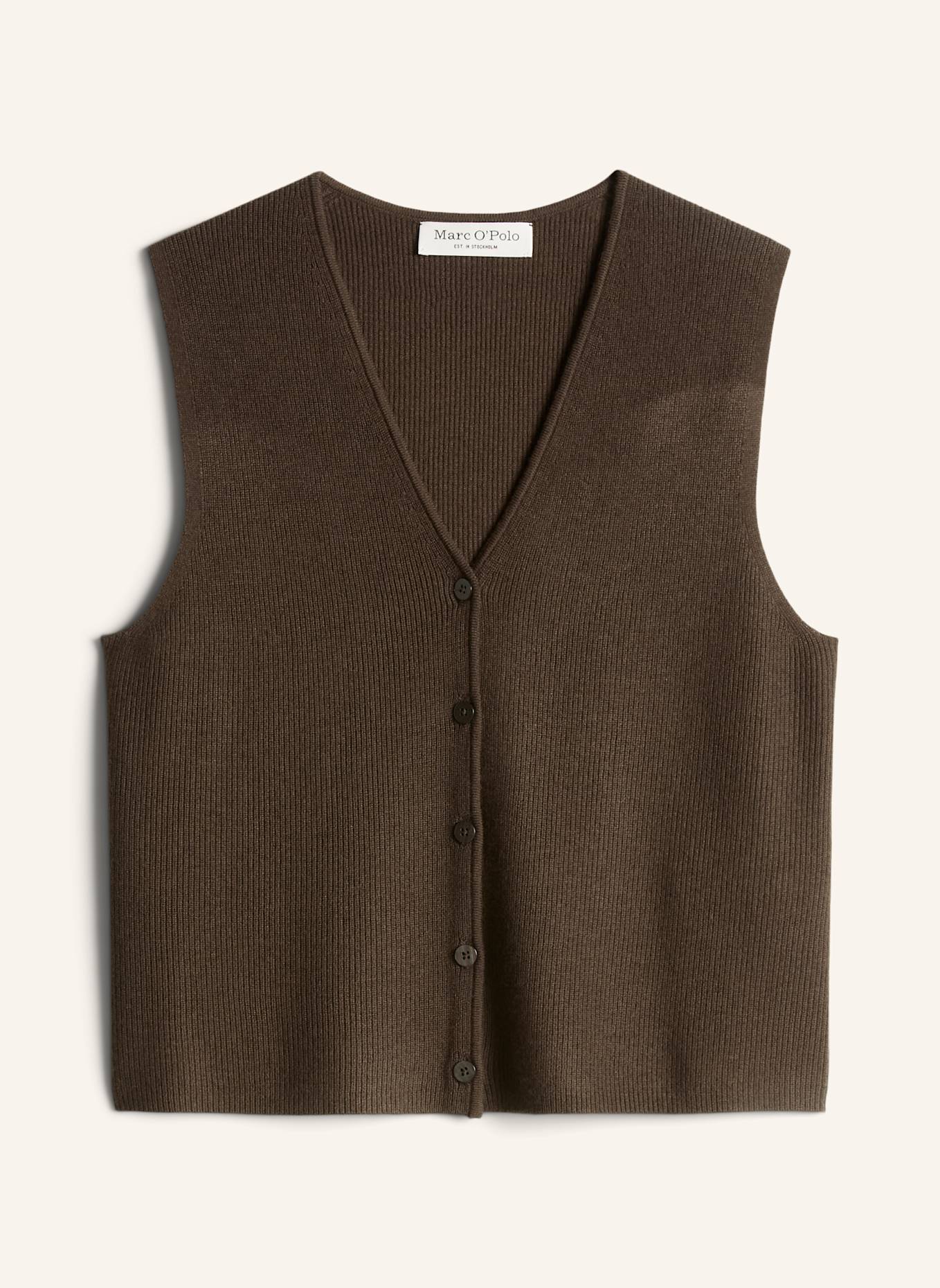 Marc O'Polo Ärmelloser Cardigan: BRAUN