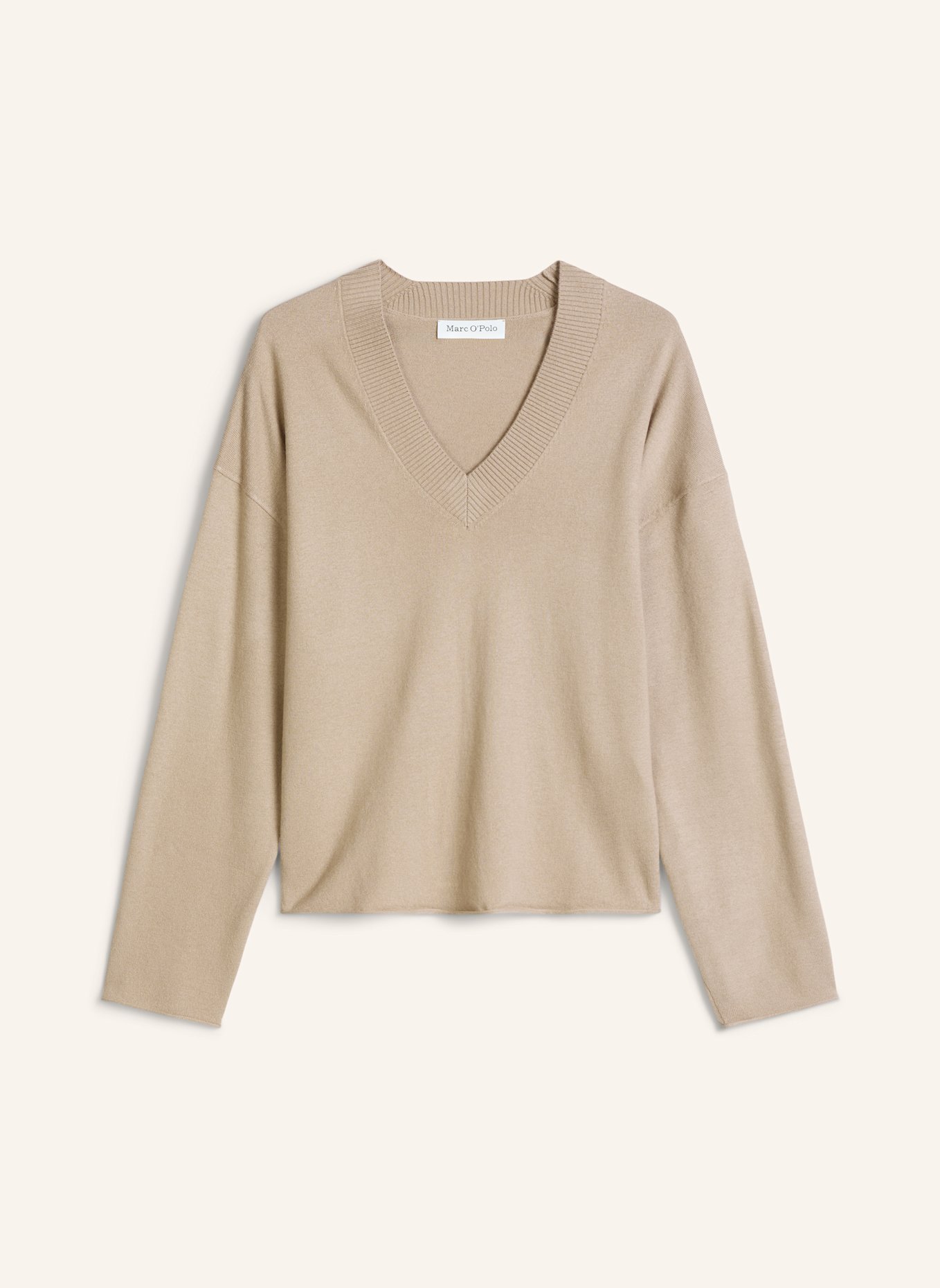 Marc O'Polo V-Neck-Pullover: BEIGE