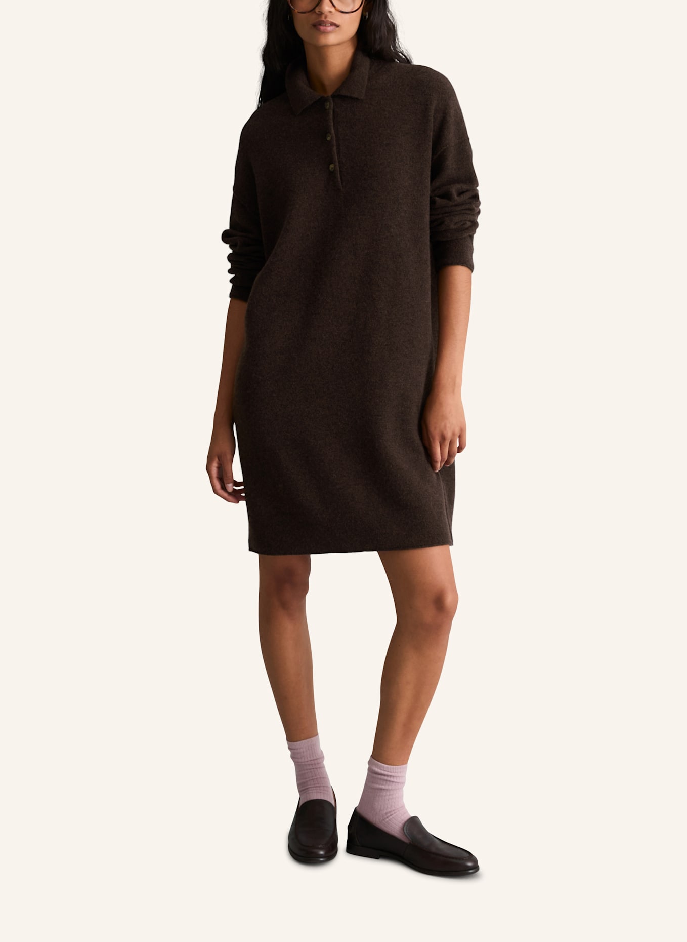 Marc O'Polo DENIM Strickkleid: BRAUN
