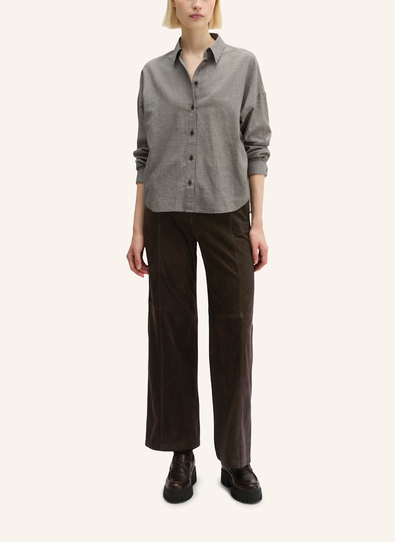 Marc O'Polo Seersucker-Bluse: BRAUN