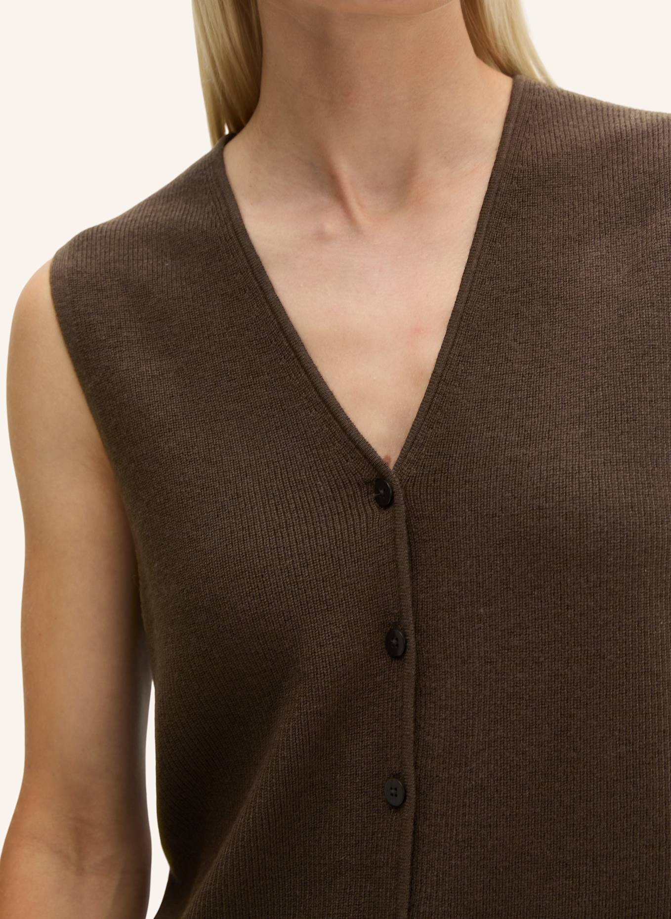Marc O'Polo Ärmelloser Cardigan: BRAUN