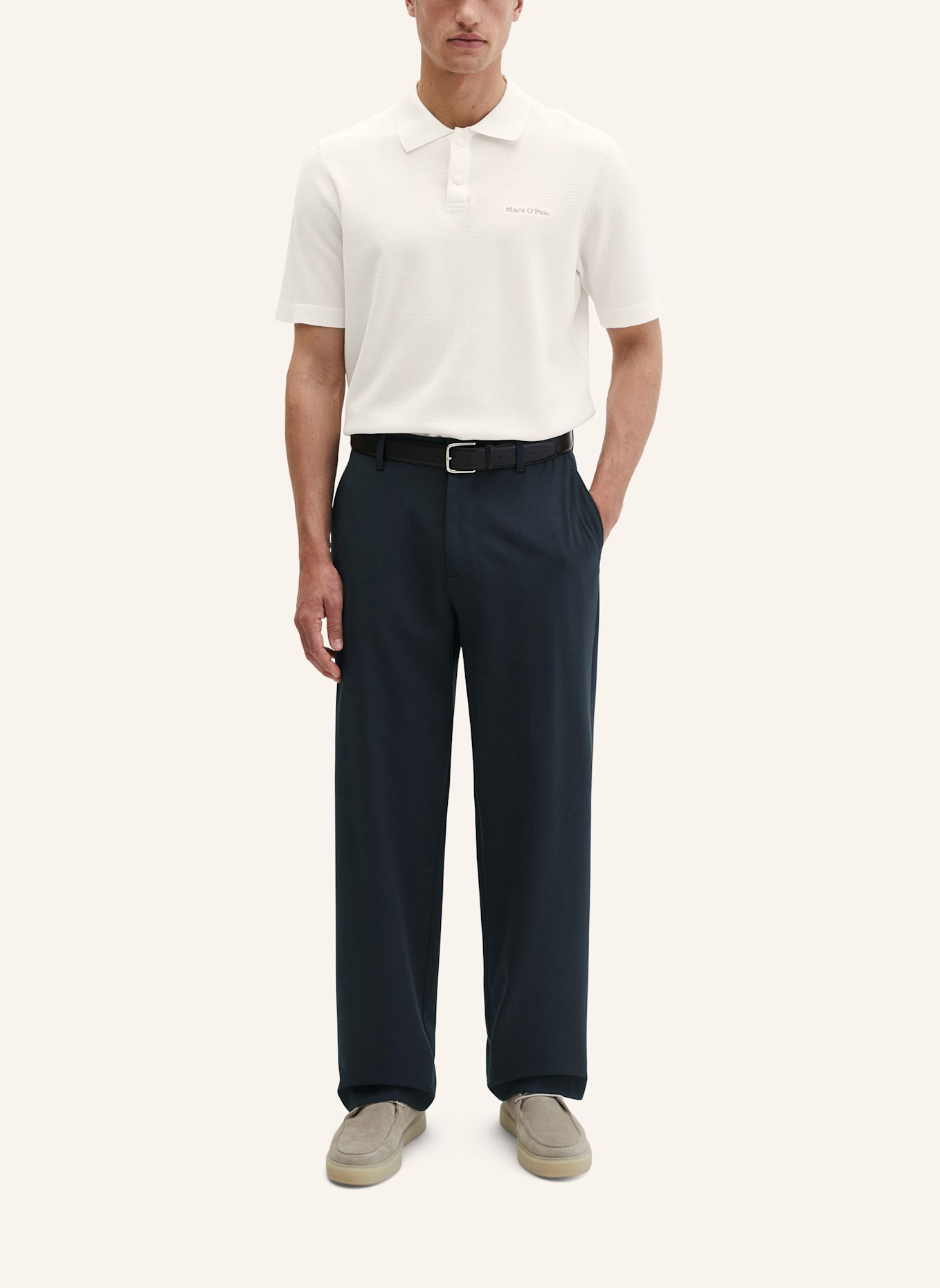 Marc O'Polo Strick-Poloshirt: ECRU