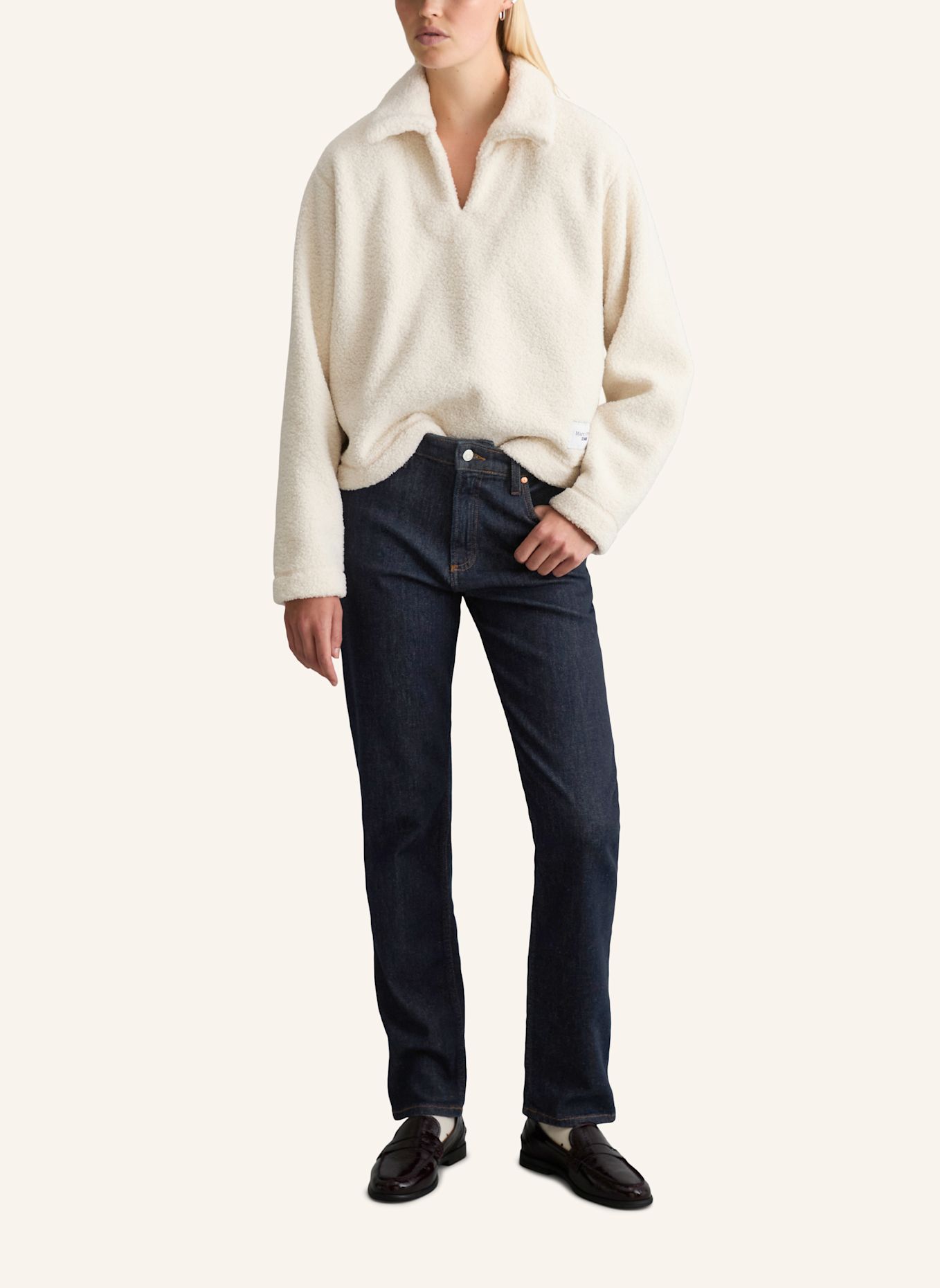 Marc O'Polo DENIM Teddy-Sweatshirt: WEISS