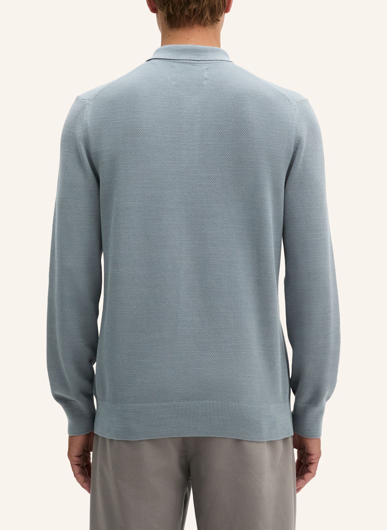 Marc O'Polo Strick-Poloshirt: GRAU