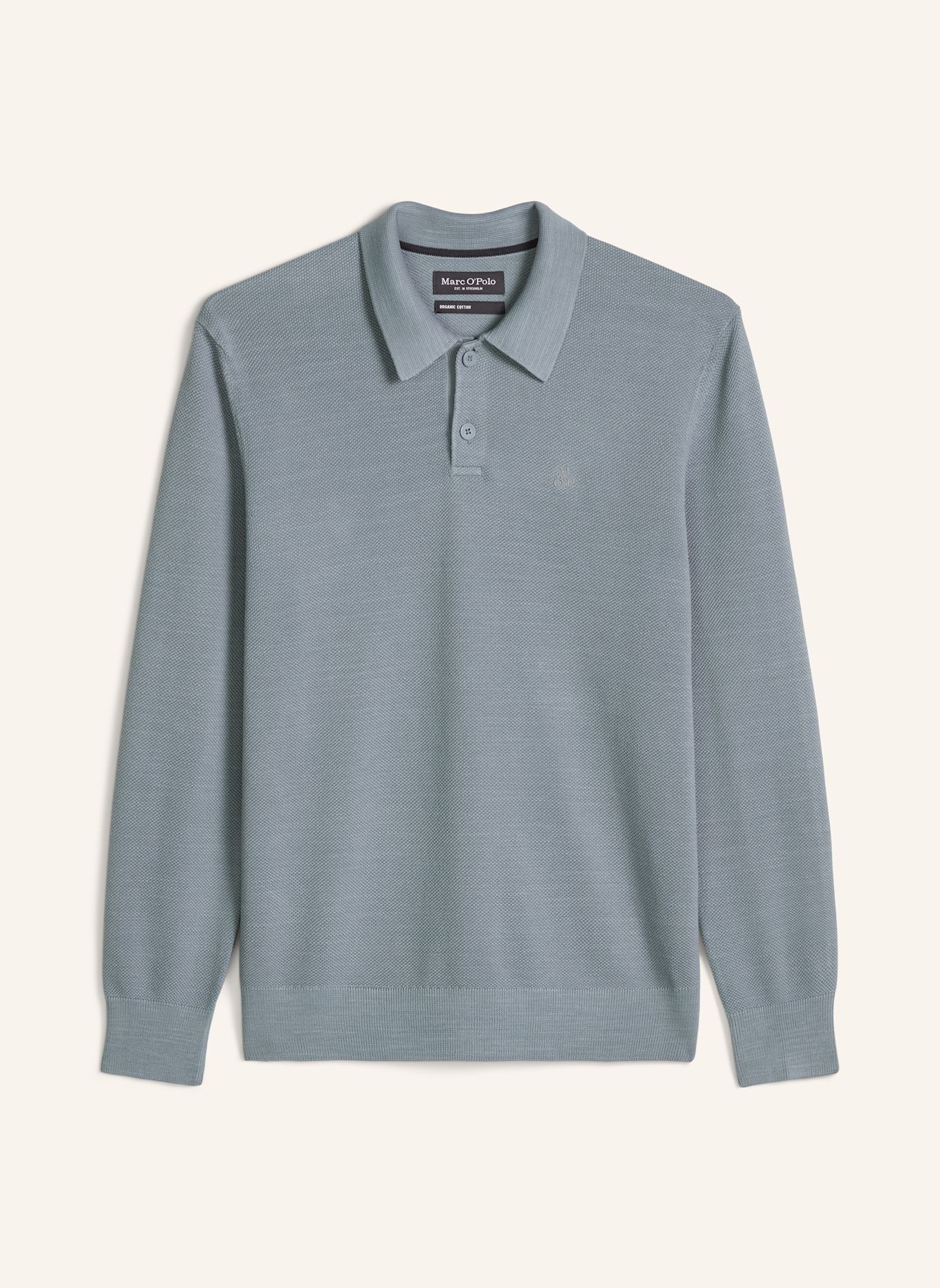 Marc O'Polo Strick-Poloshirt: GRAU