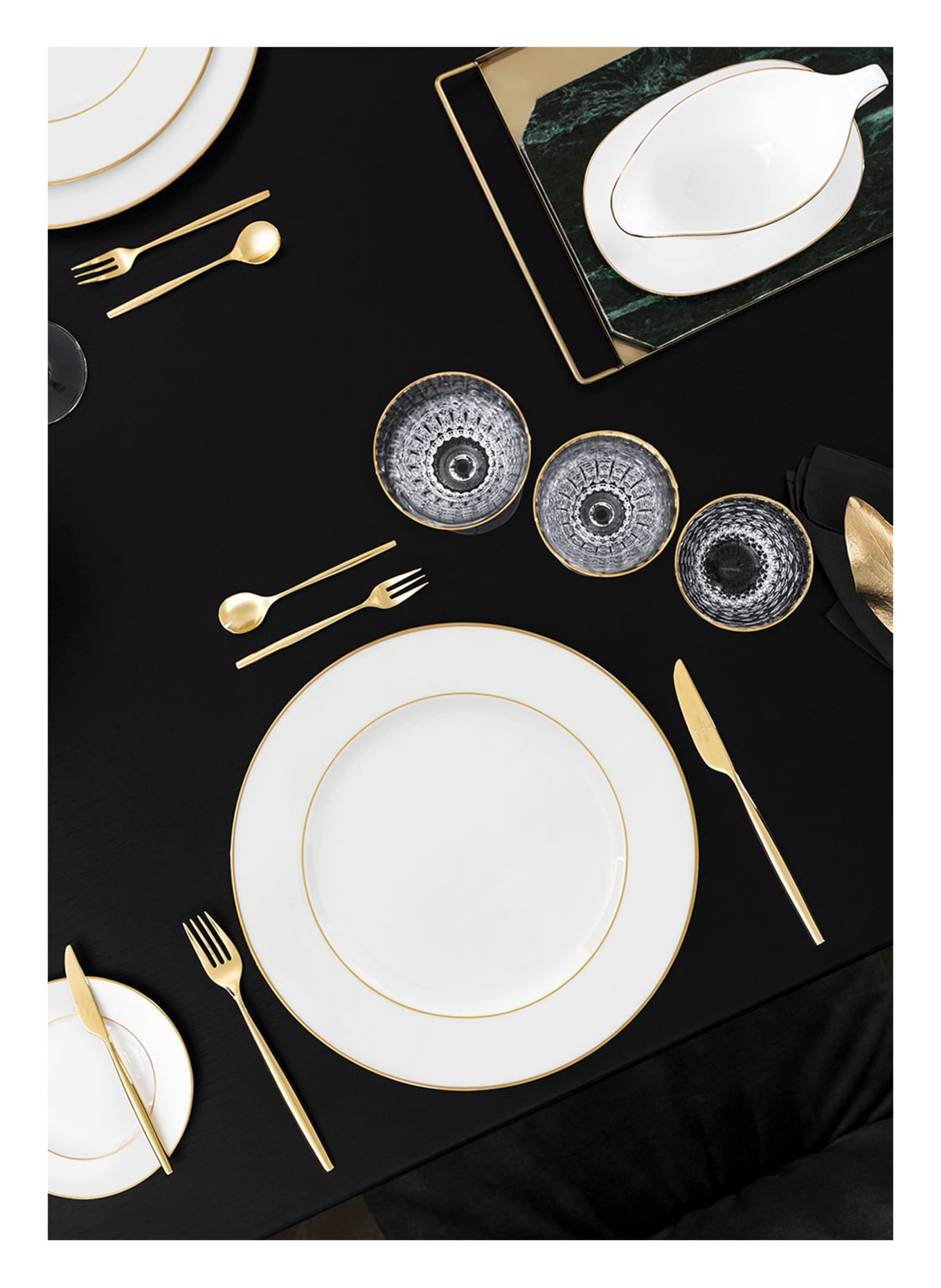 Villeroy & Boch Platte rund, flach ANMUT GOLD: WEISS