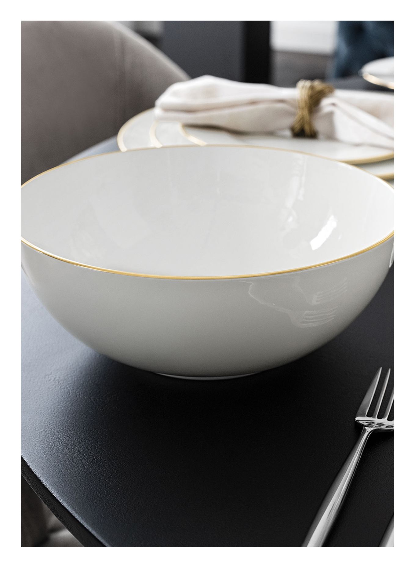 Villeroy & Boch Schüssel rund ANMUT GOLD: WEISS