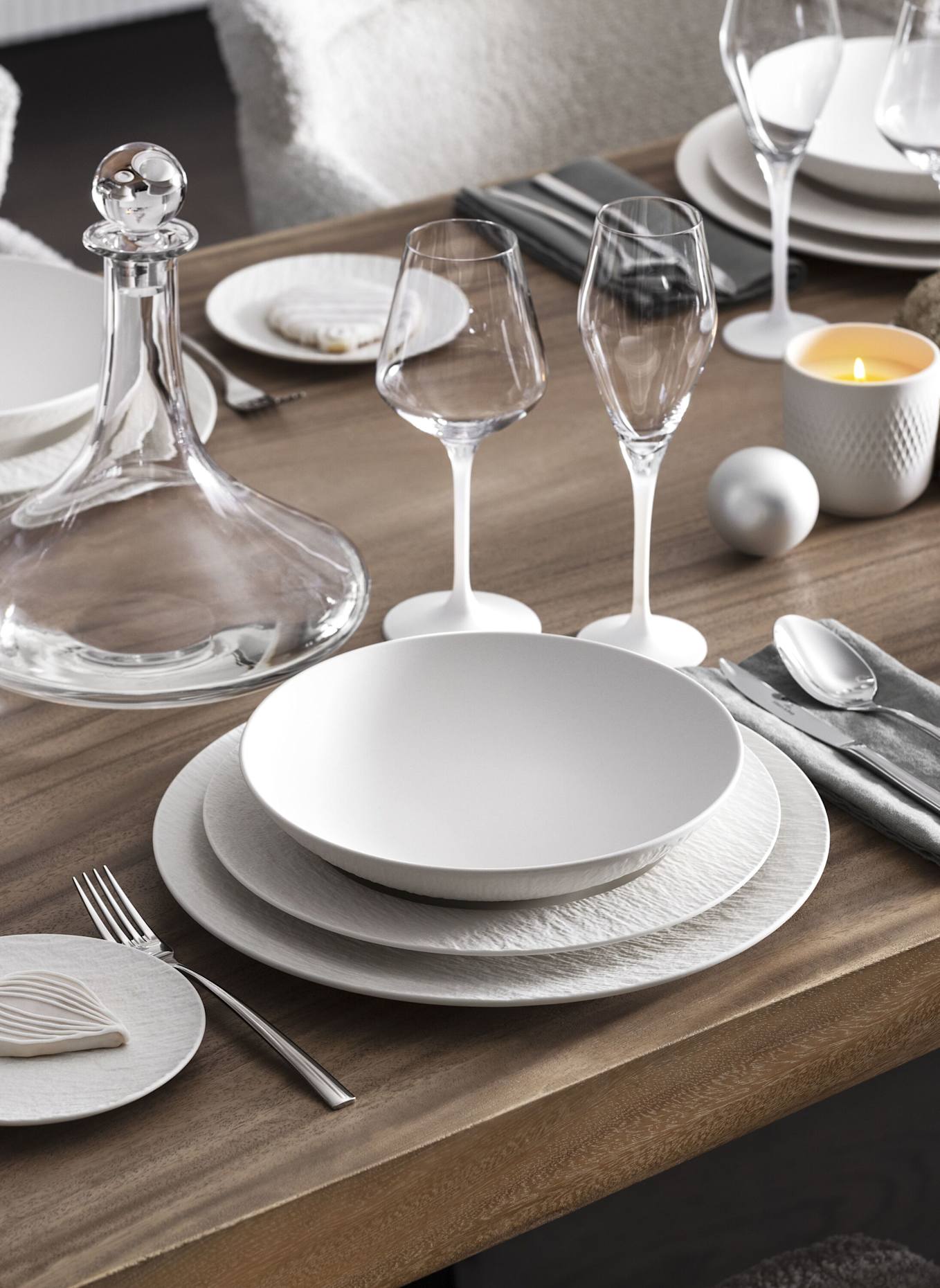 Villeroy & Boch Schale flach MANUFACTURE ROCK BLANC: WEISS