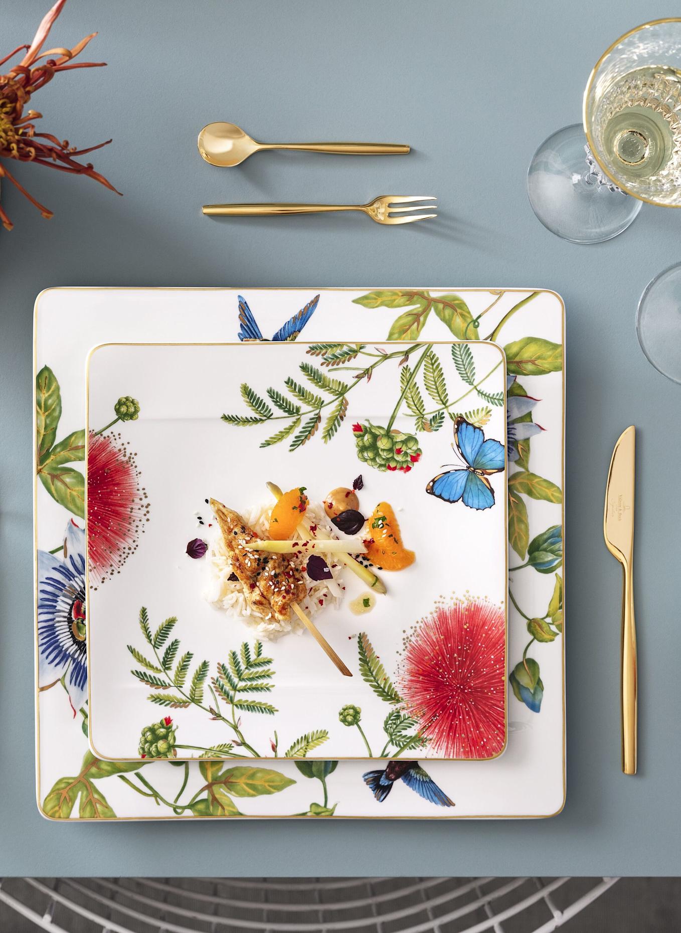 Villeroy & Boch Gourmetteller AMAZONIA: GELB/ GRÜN/ BLAU/ ROT