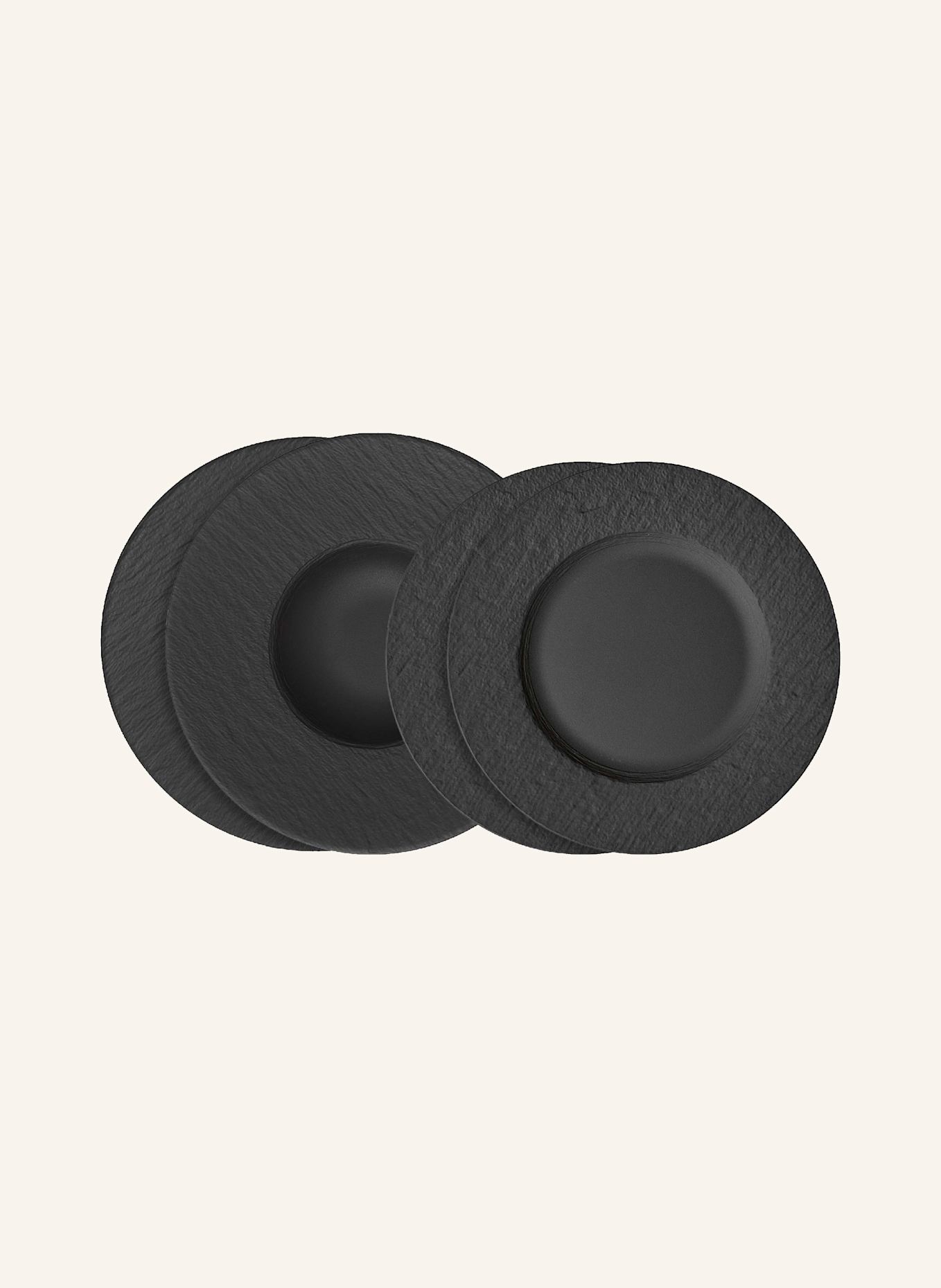 Villeroy & Boch Tafelset 4tlg. EC MANUFACTURE ROCK: SCHWARZ/ GRAU