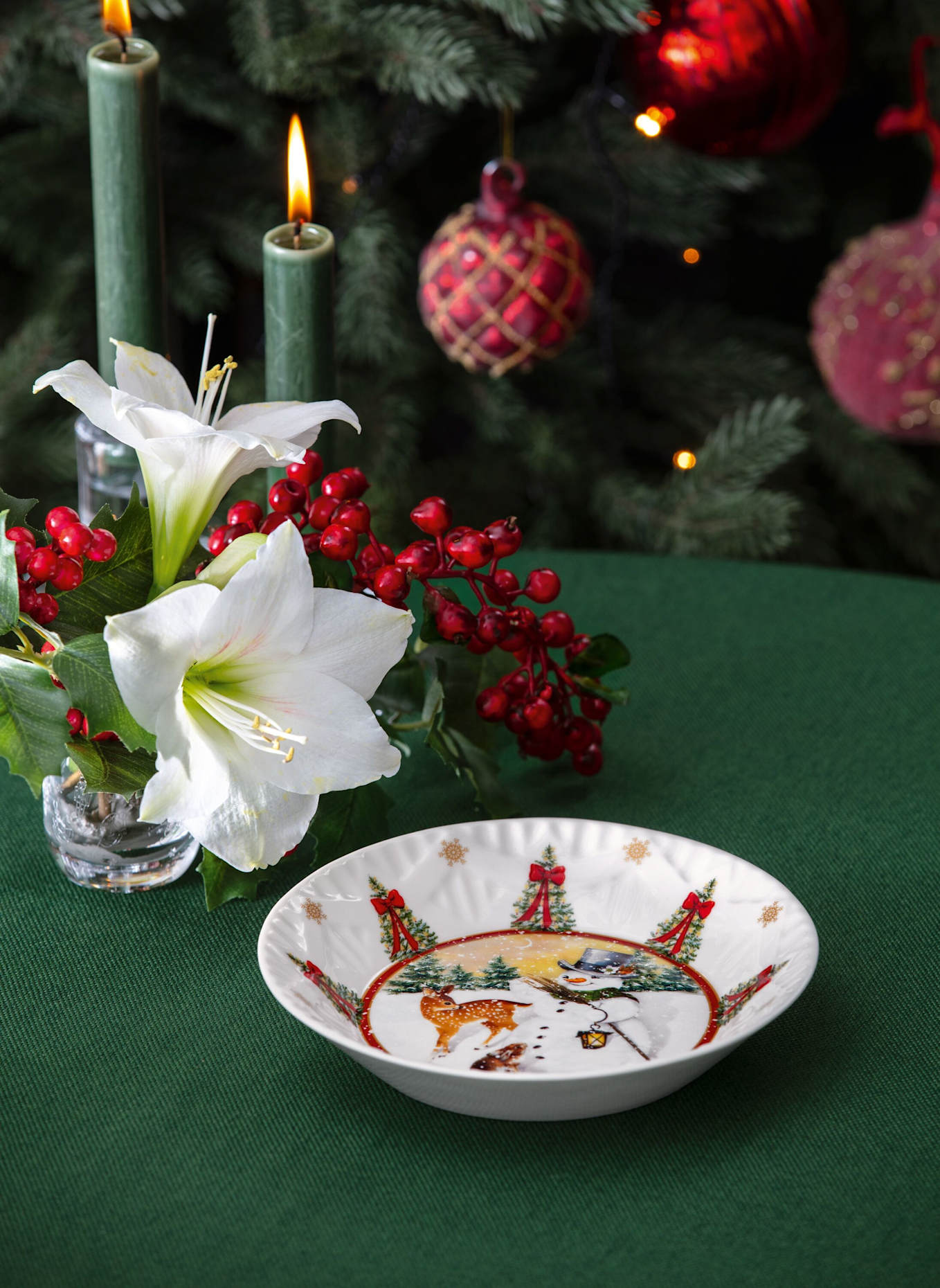 Villeroy & Boch Schale klein, Schneemann mit Tieren TOY'S FANTASY: GELB/ GRÜN/ BLAU/ ROT