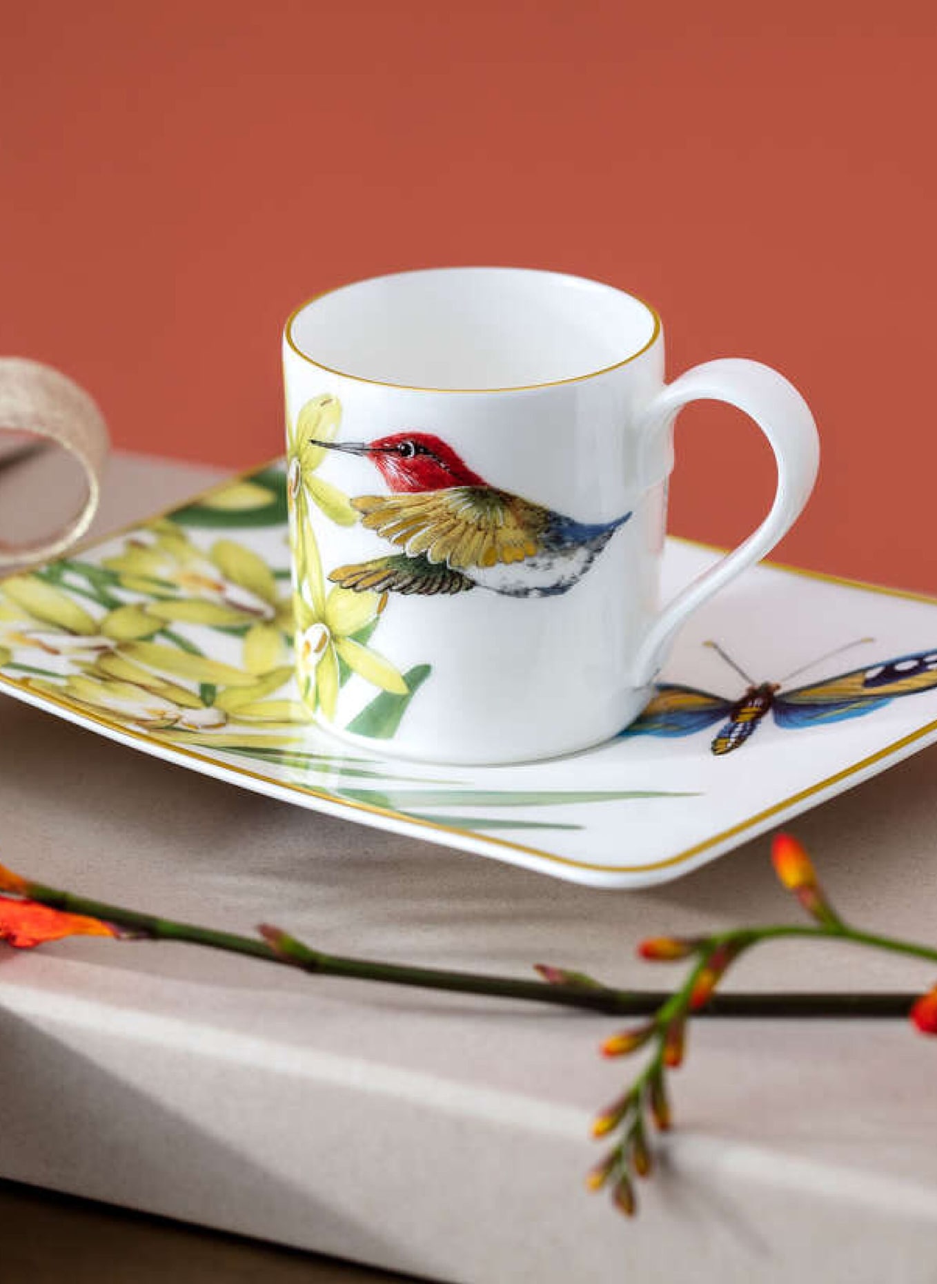 Villeroy & Boch Kaffee-Untertasse AMAZONIA: GELB/ GRÜN/ BLAU/ ROT