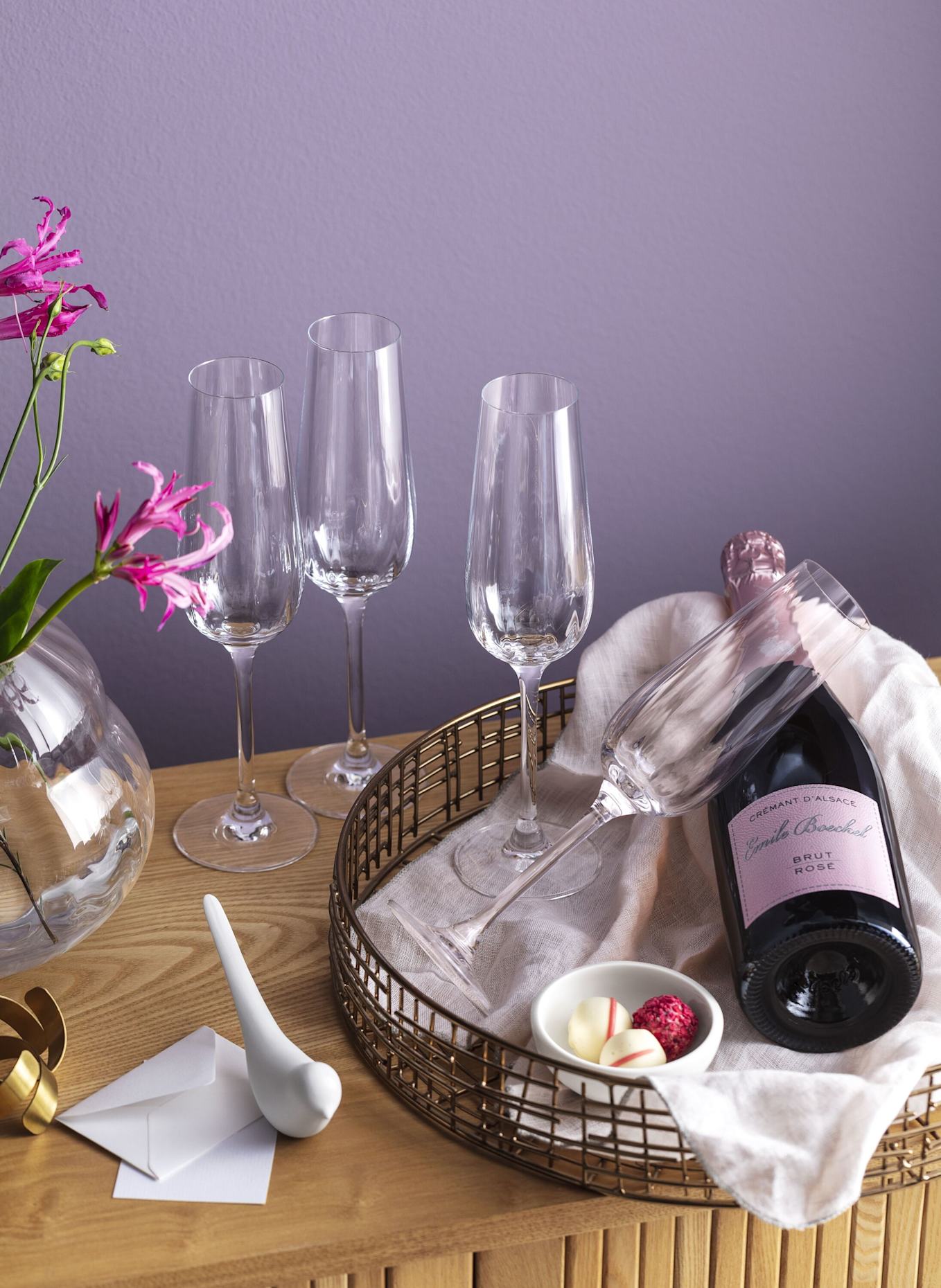 Villeroy & Boch Sektkelch, Set 4tlg. ROSE GARDEN: WEISS