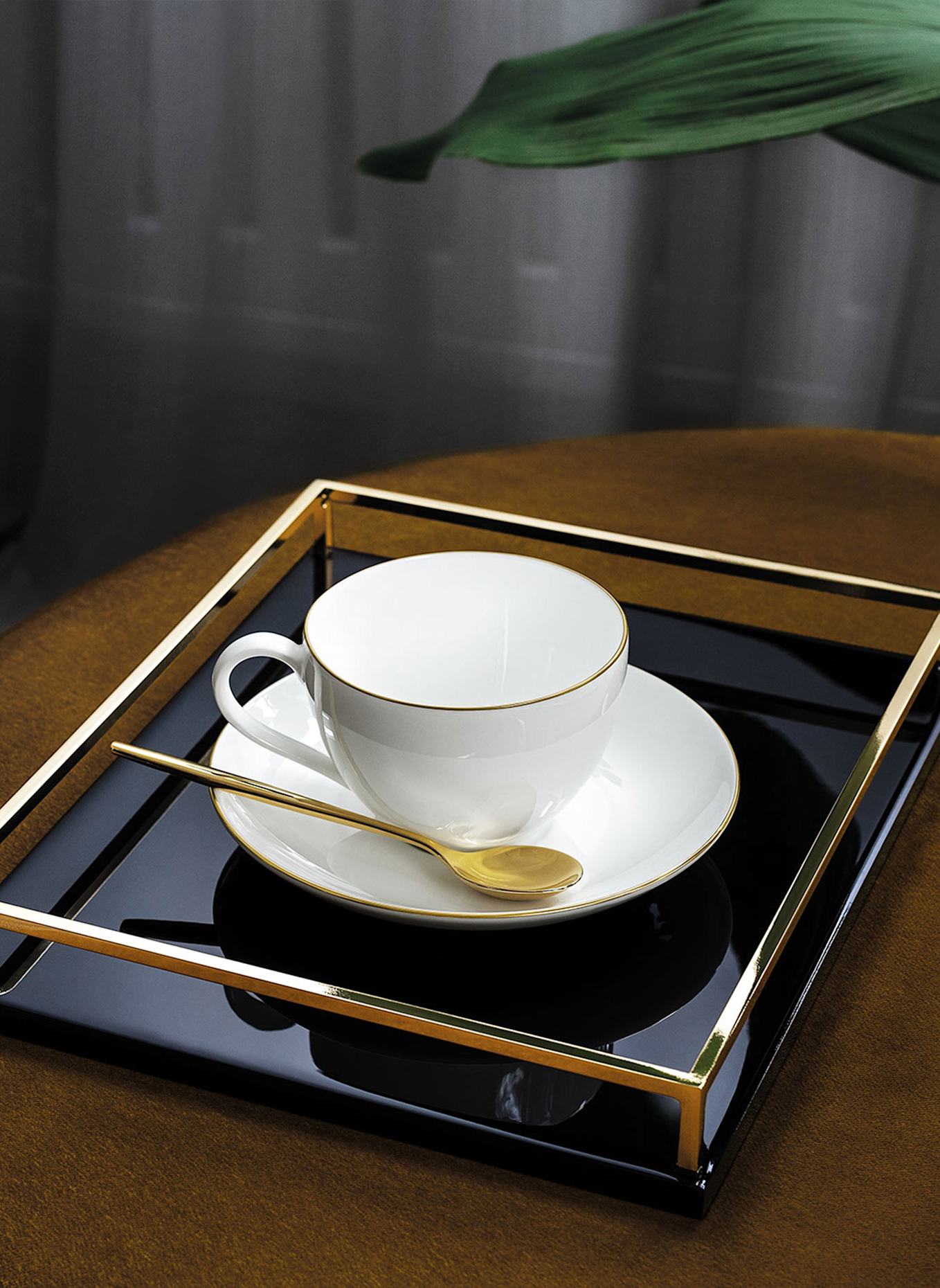 Villeroy & Boch Kaffeeobertasse ANMUT GOLD: WEISS