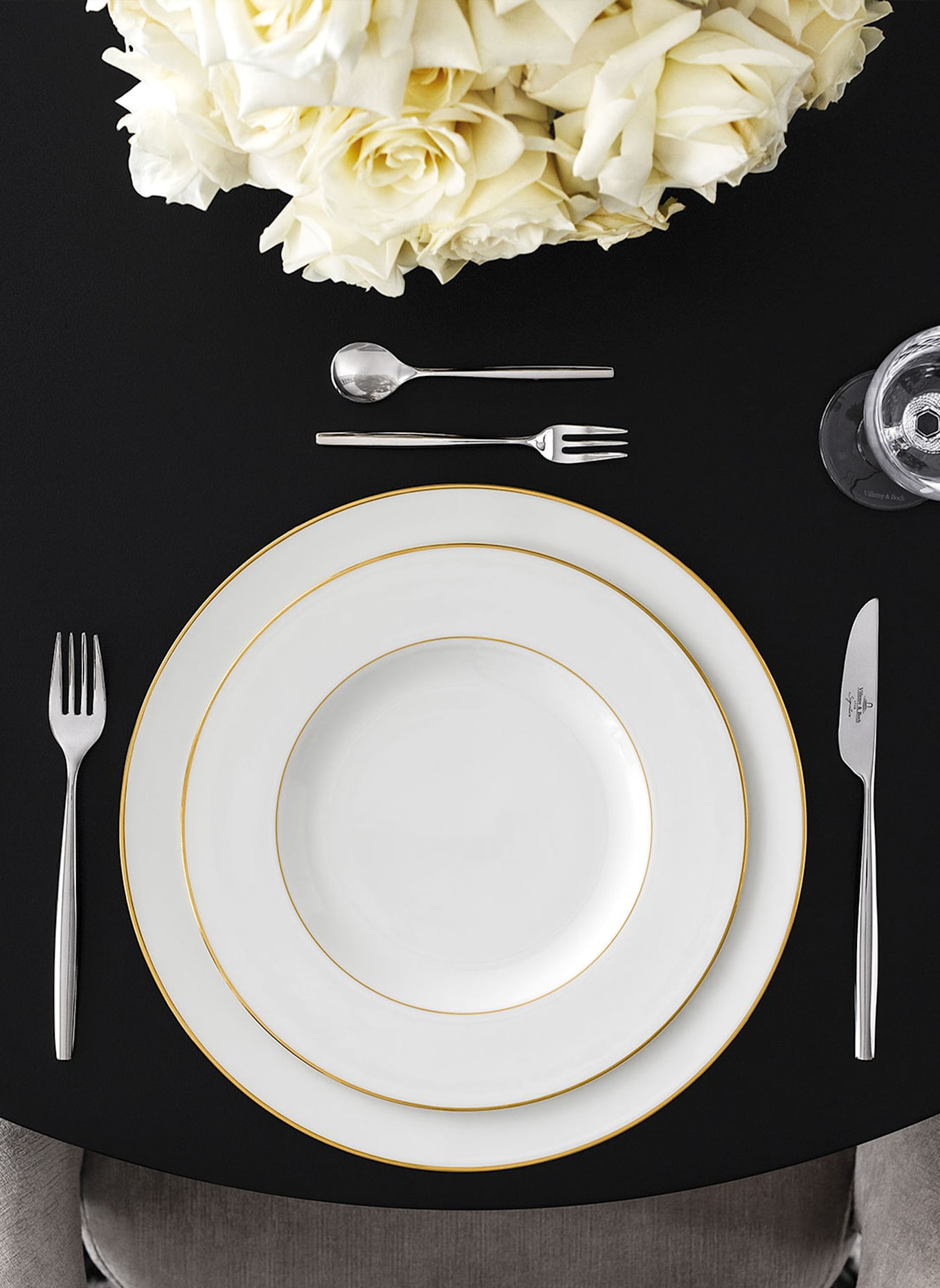 Villeroy & Boch Speiseteller ANMUT GOLD: WEISS