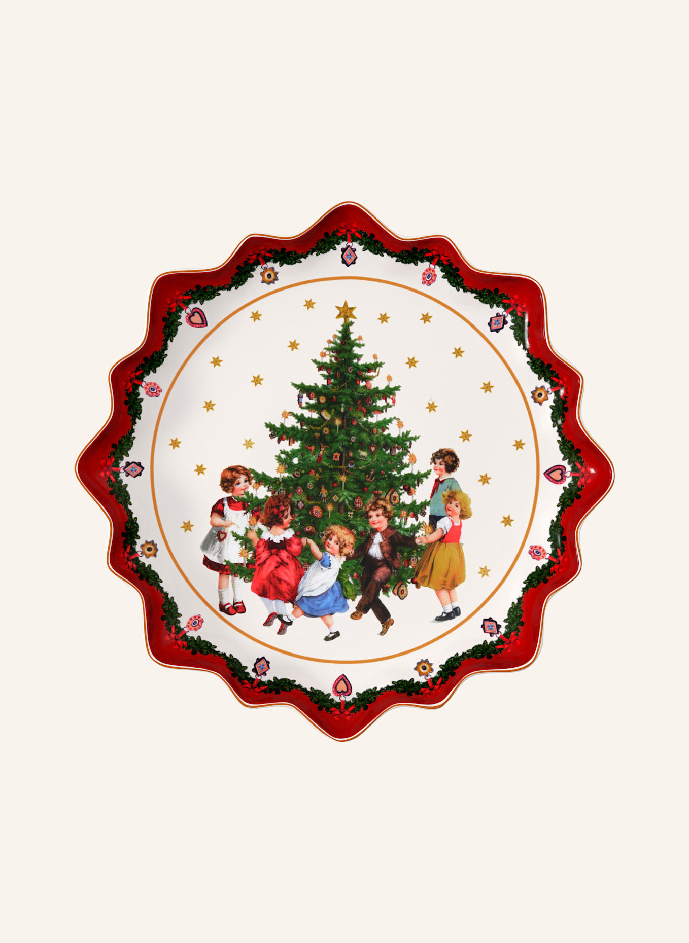 Villeroy & Boch Gebäckteller tief, Kinder tanzen TOY'S FANTASY: GELB/ GRÜN/ BLAU/ ROT