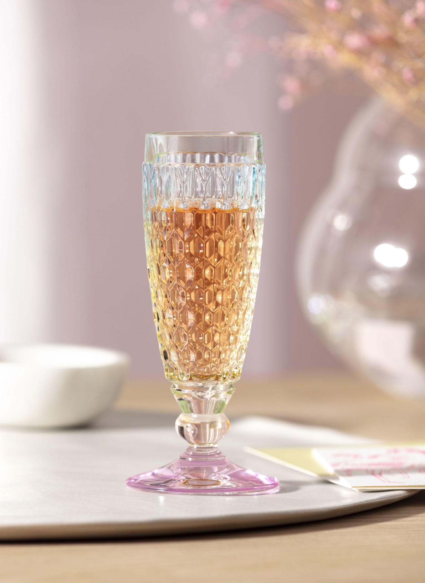 Villeroy & Boch Sekt-/Champagnerglas BOSTON PEARL: GELB/ GRÜN/ BLAU/ ROT