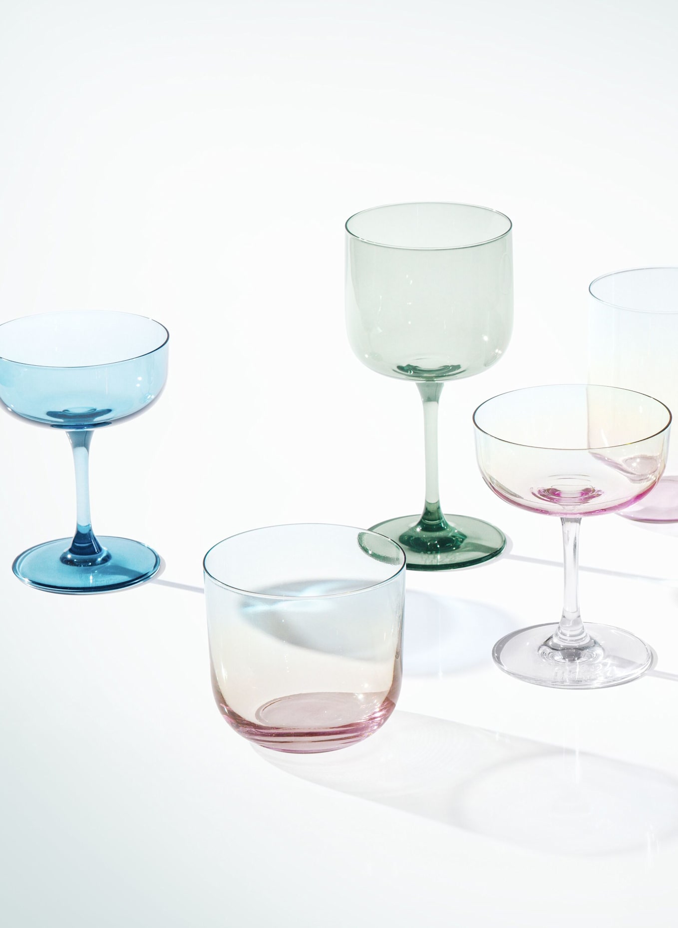 like. by Villeroy & Boch Wasserglas, Set 2tlg. LIKE PEARL: GELB/ GRÜN/ BLAU/ ROT