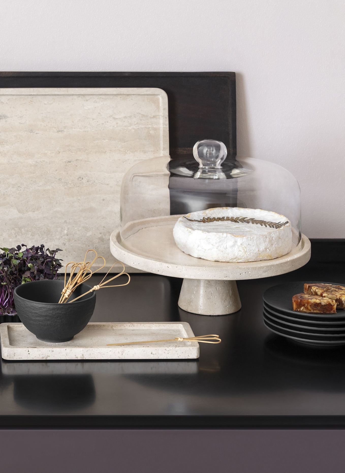 Villeroy & Boch Servierschale mt Fuß MANUFACTURE TRAVERTINE: BEIGE