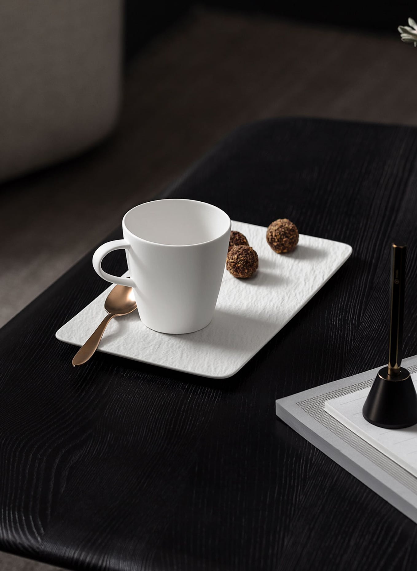 Villeroy & Boch Servierplatte rechteckig MANUFACTURE ROCK BLANC: WEISS