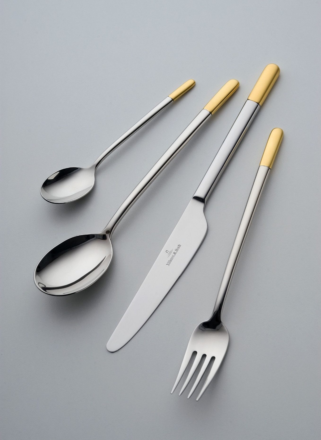 Villeroy & Boch Tafelbesteck 24tlg. ELLA TEILVERGOLDET: SILBER