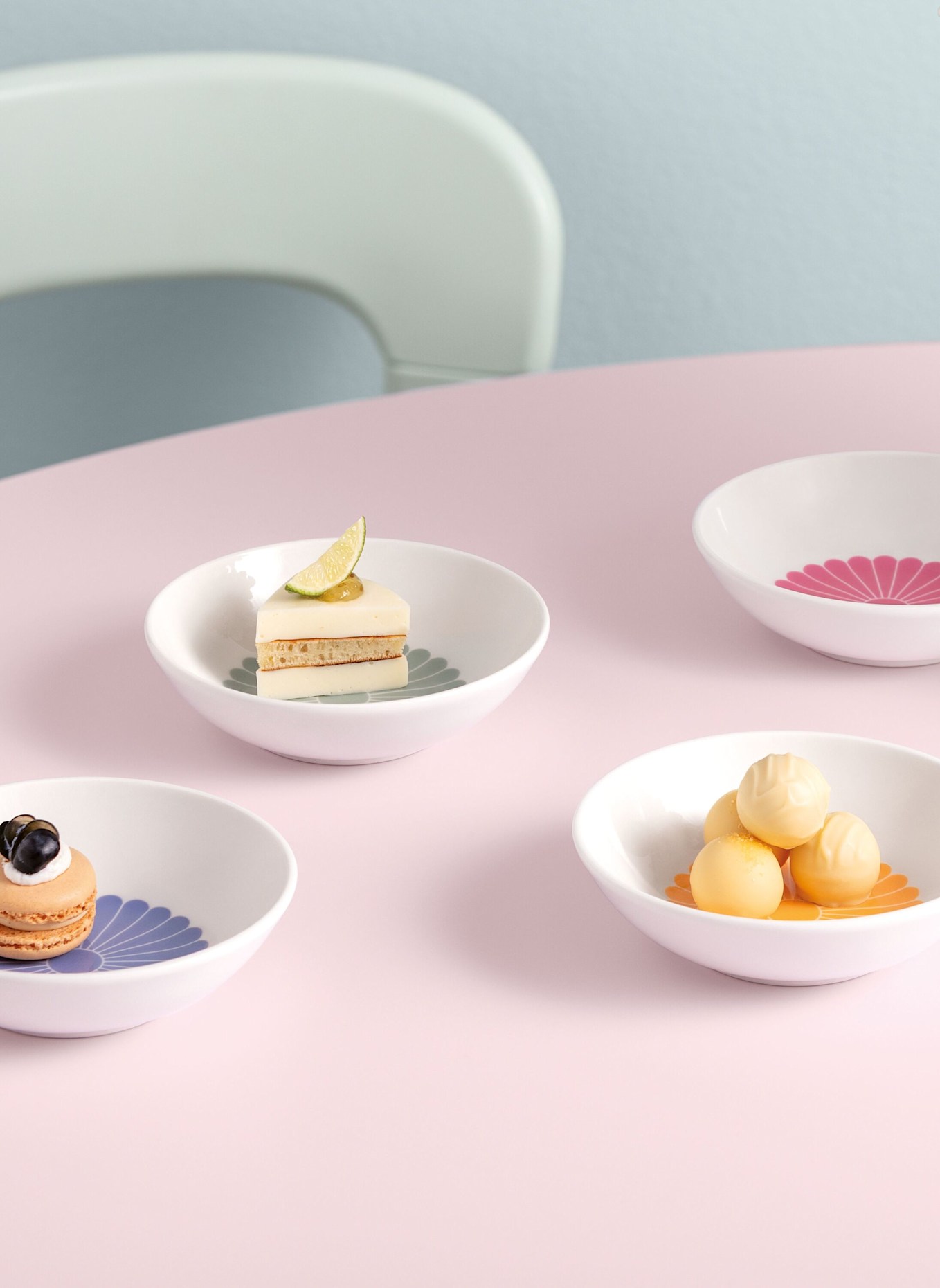 Villeroy & Boch Dessertschale 4tlg. FLEUR COULEUR: GELB/ GRÜN/ BLAU/ ROT