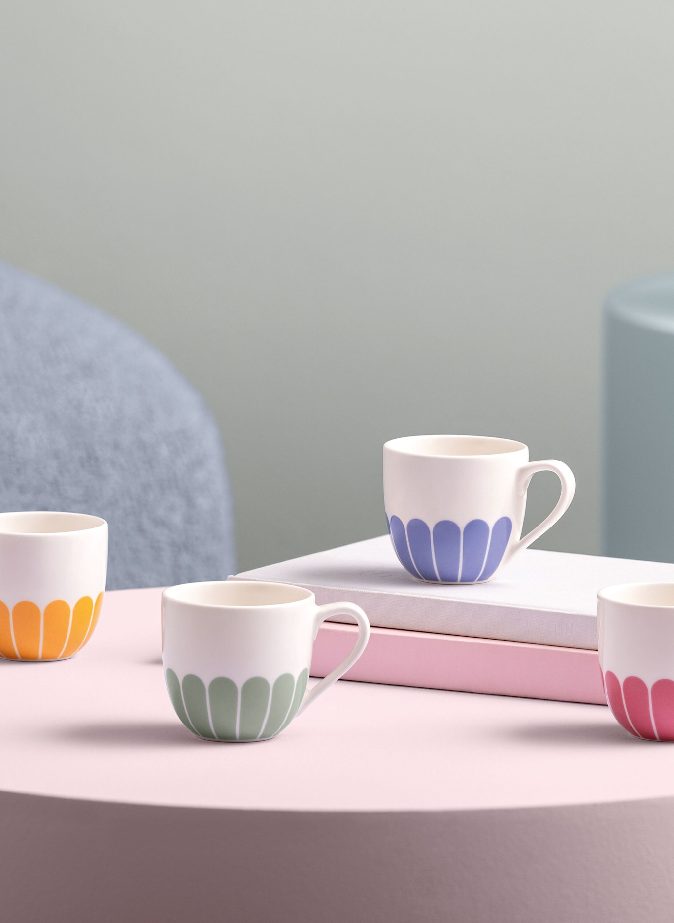 Villeroy & Boch Espressotasse 4tlg. FLEUR COULEUR: GELB/ GRÜN/ BLAU/ ROT