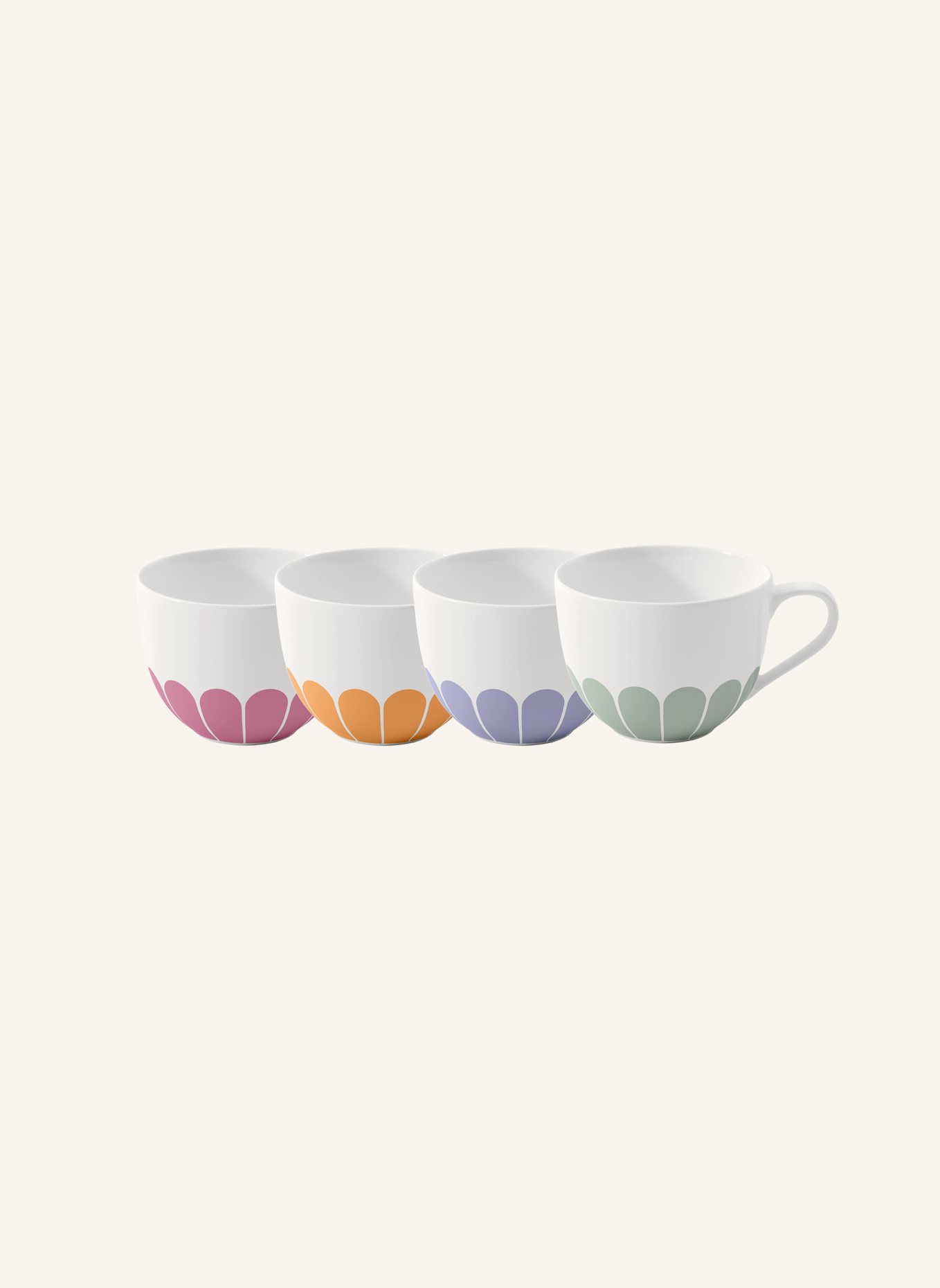 Villeroy & Boch Espressotasse 4tlg. FLEUR COULEUR: GELB/ GRÜN/ BLAU/ ROT
