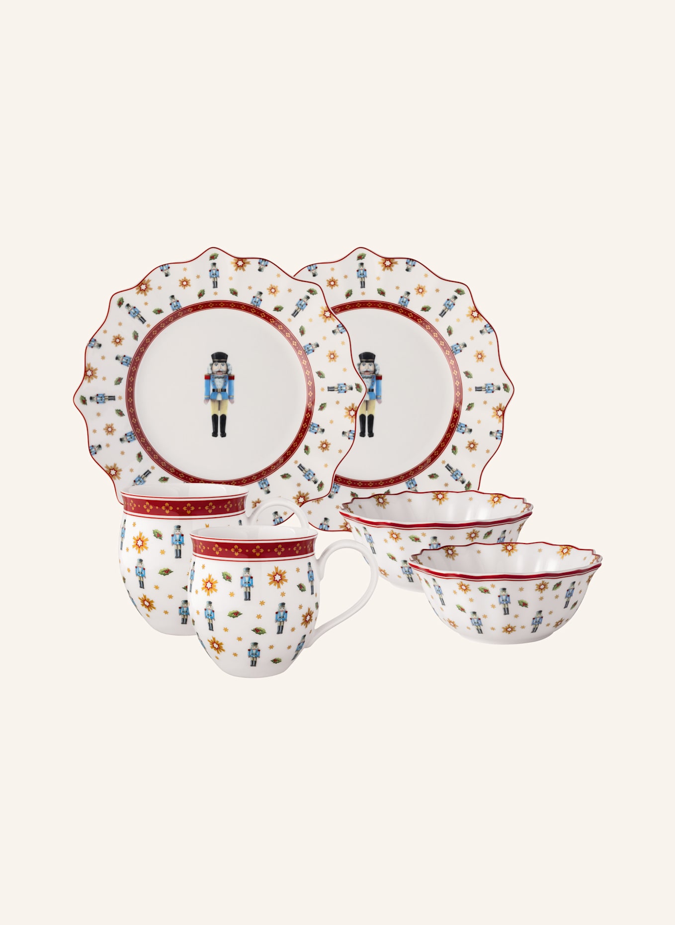 Villeroy & Boch Frühstücks-Set für 2 Nussknacker, 6tlg. TOY'S DELIGHT: GELB/ GRÜN/ BLAU/ ROT