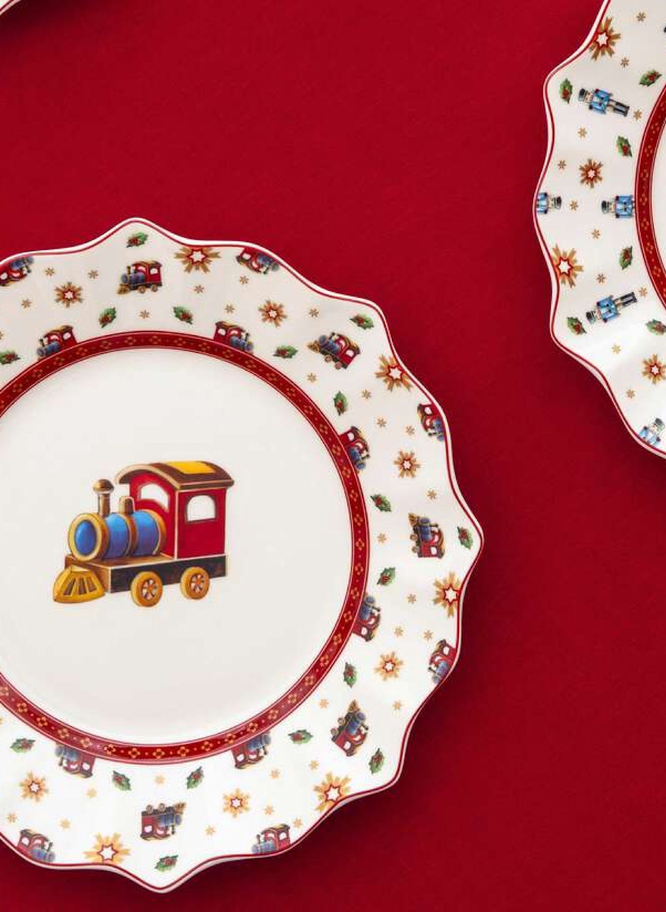 Villeroy & Boch Frühstücks-Set für 2 Lokomotive, 6tlg. TOY'S DELIGHT: GELB/ GRÜN/ BLAU/ ROT