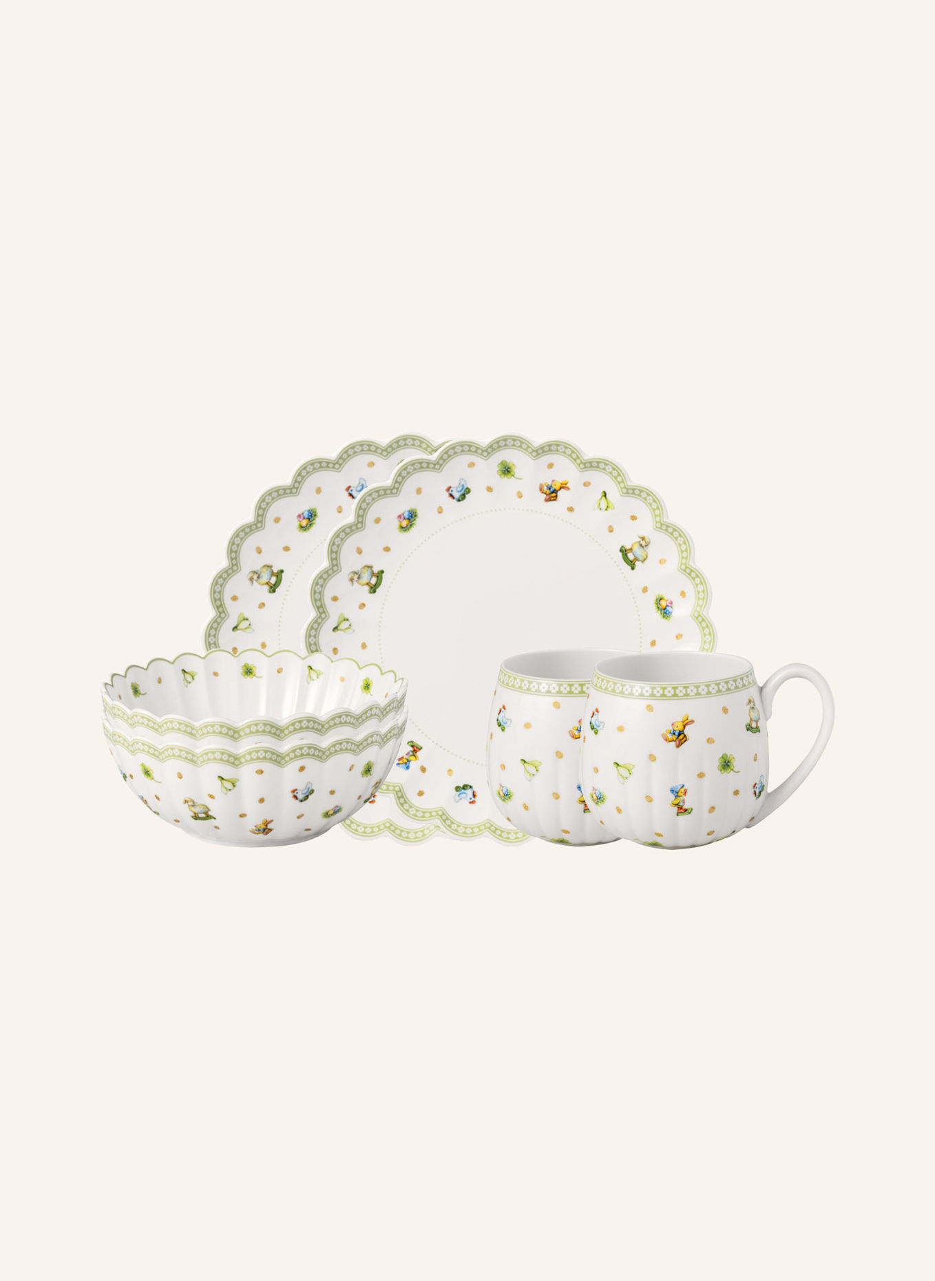 Villeroy & Boch Frühstücks-Set für 2, 6-tlg. EASTER DELIGHT: GRÜN
