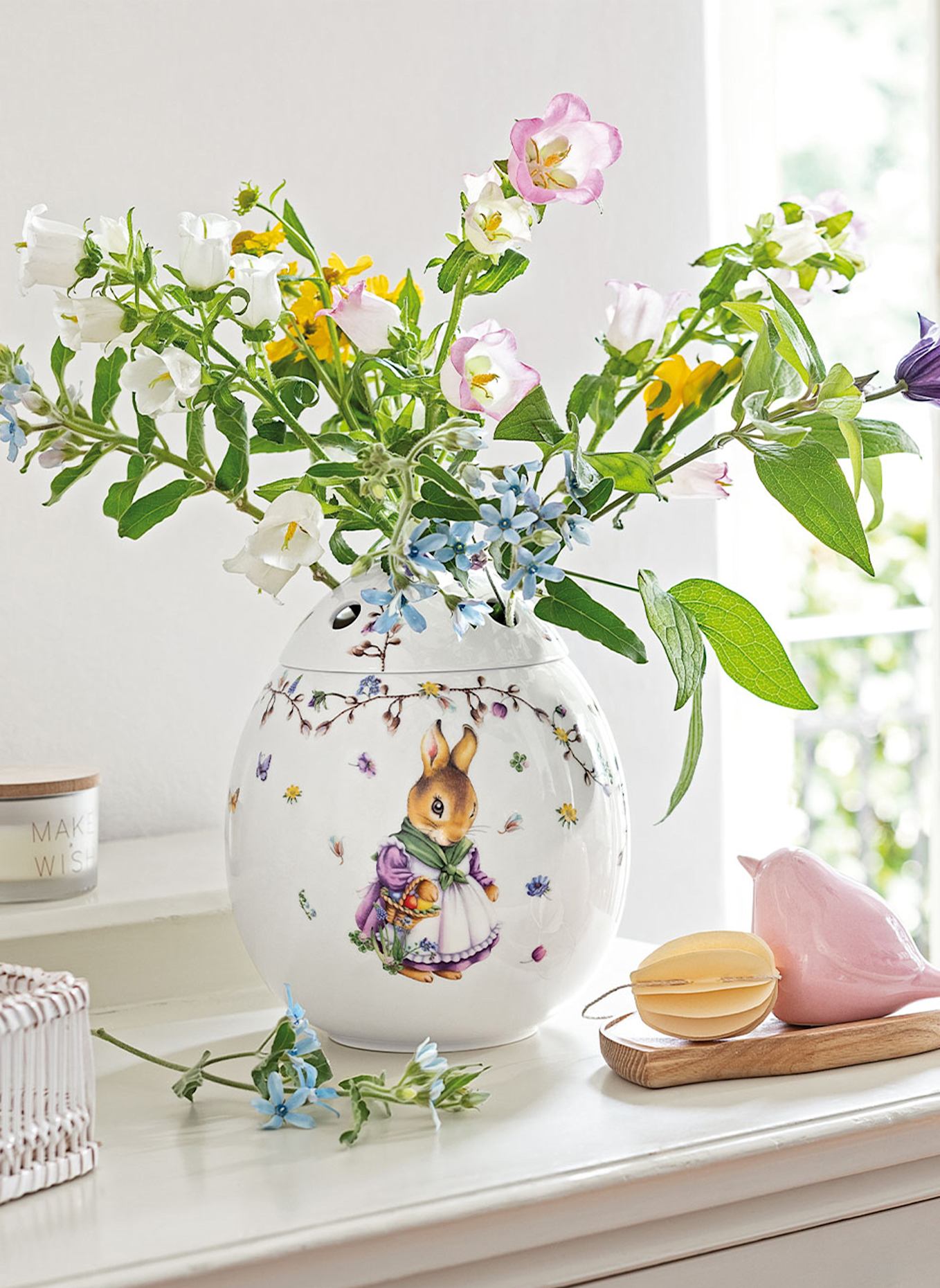 Villeroy & Boch Ei-Vase, Emma und Paul SPRING FANTASY: GRÜN/ WEISS