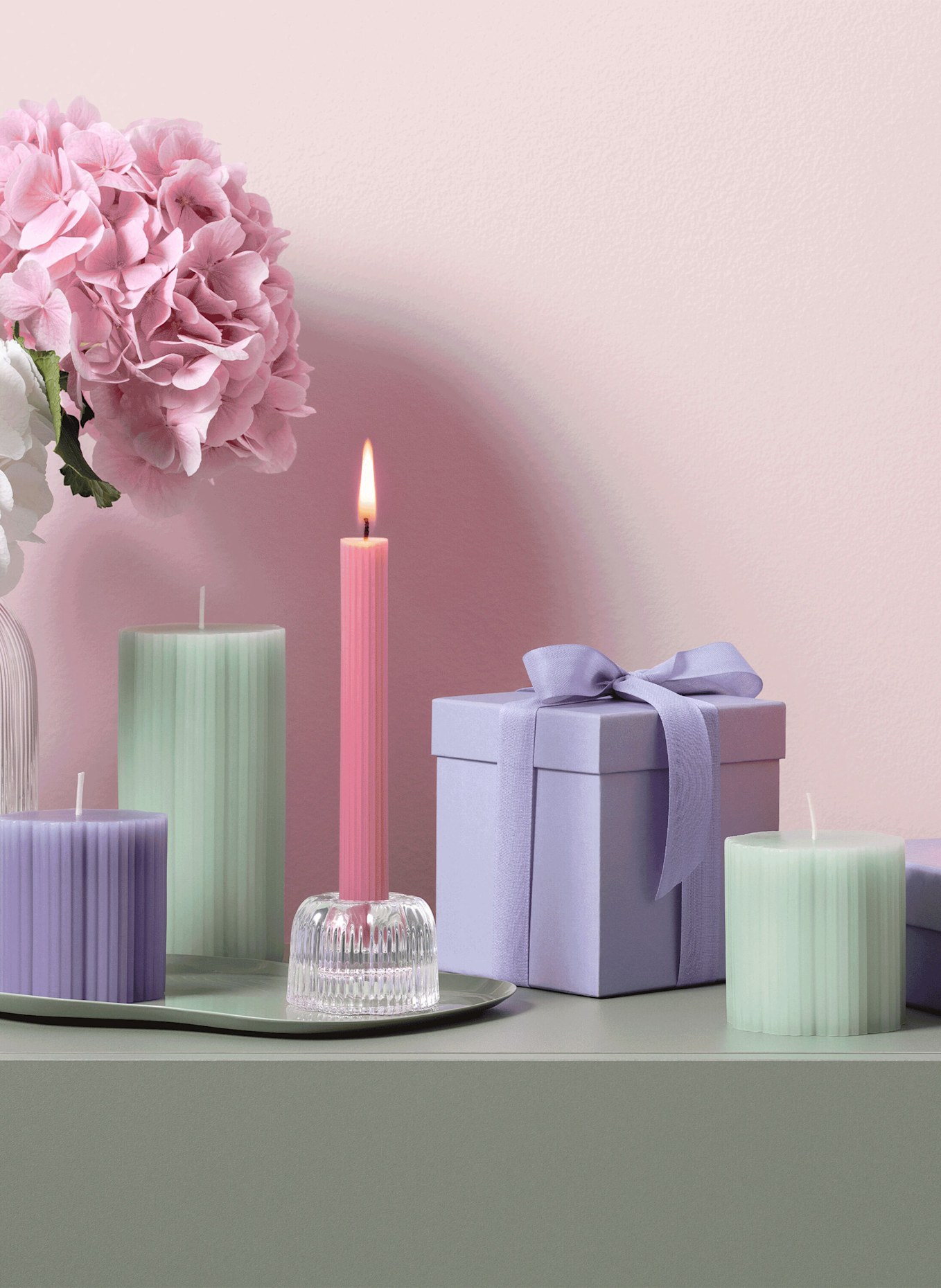 Villeroy & Boch Stumpenkerze FLEUR ACCESSOIRES VERT: GRÜN