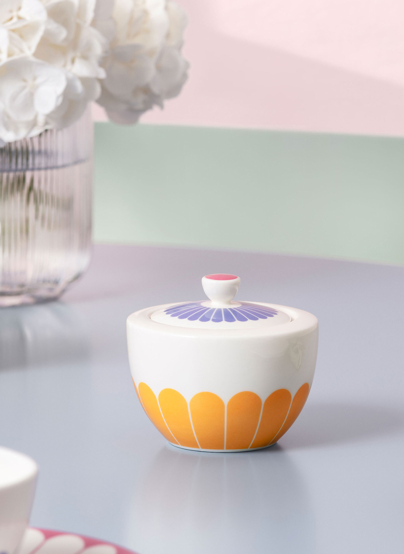 Villeroy & Boch Zuckerdose FLEUR COULEUR: GELB/ GRÜN/ BLAU/ ROT