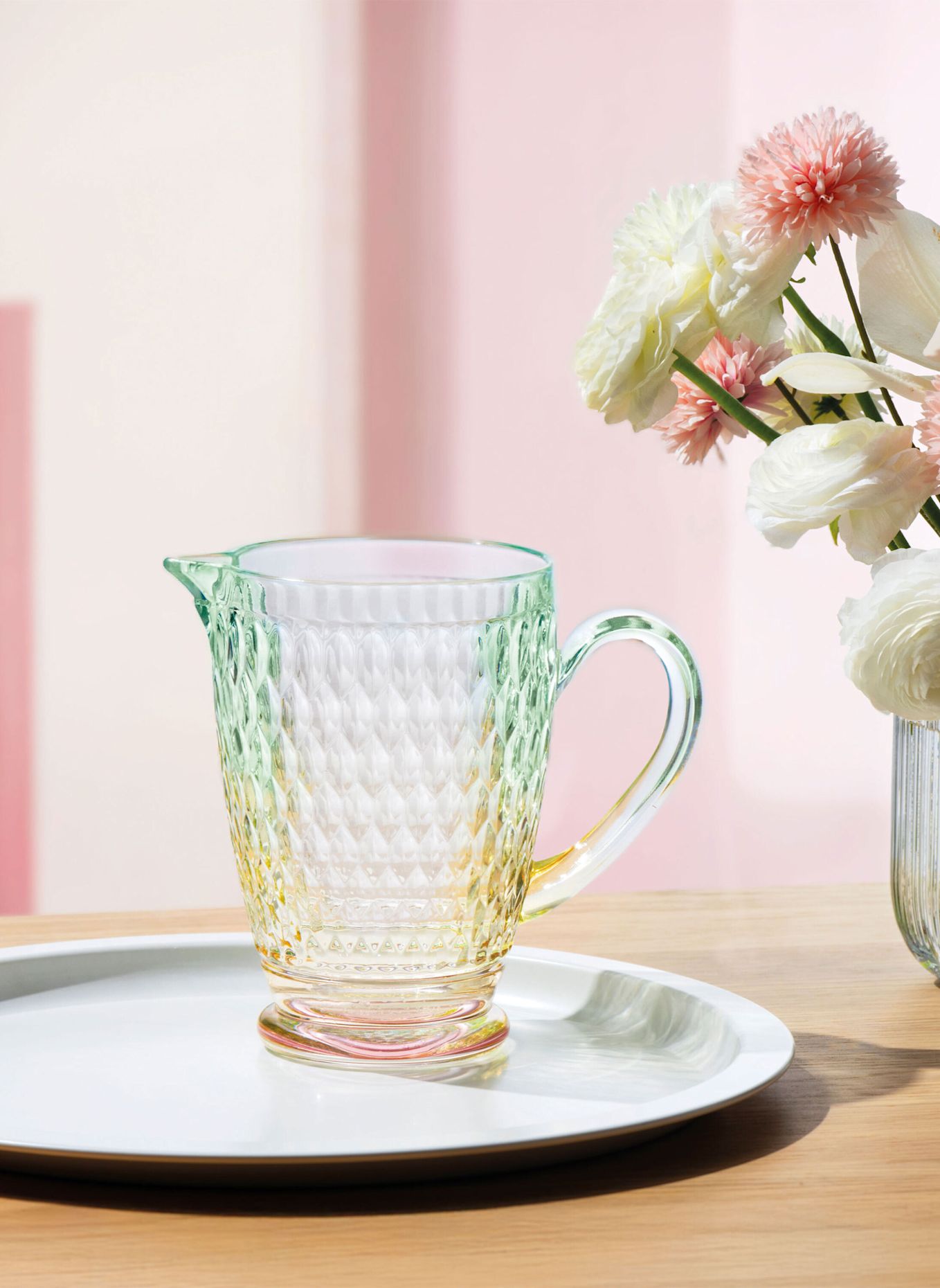 Villeroy & Boch Glaskrug BOSTON PEARL: GELB / GRÜN / BLAU