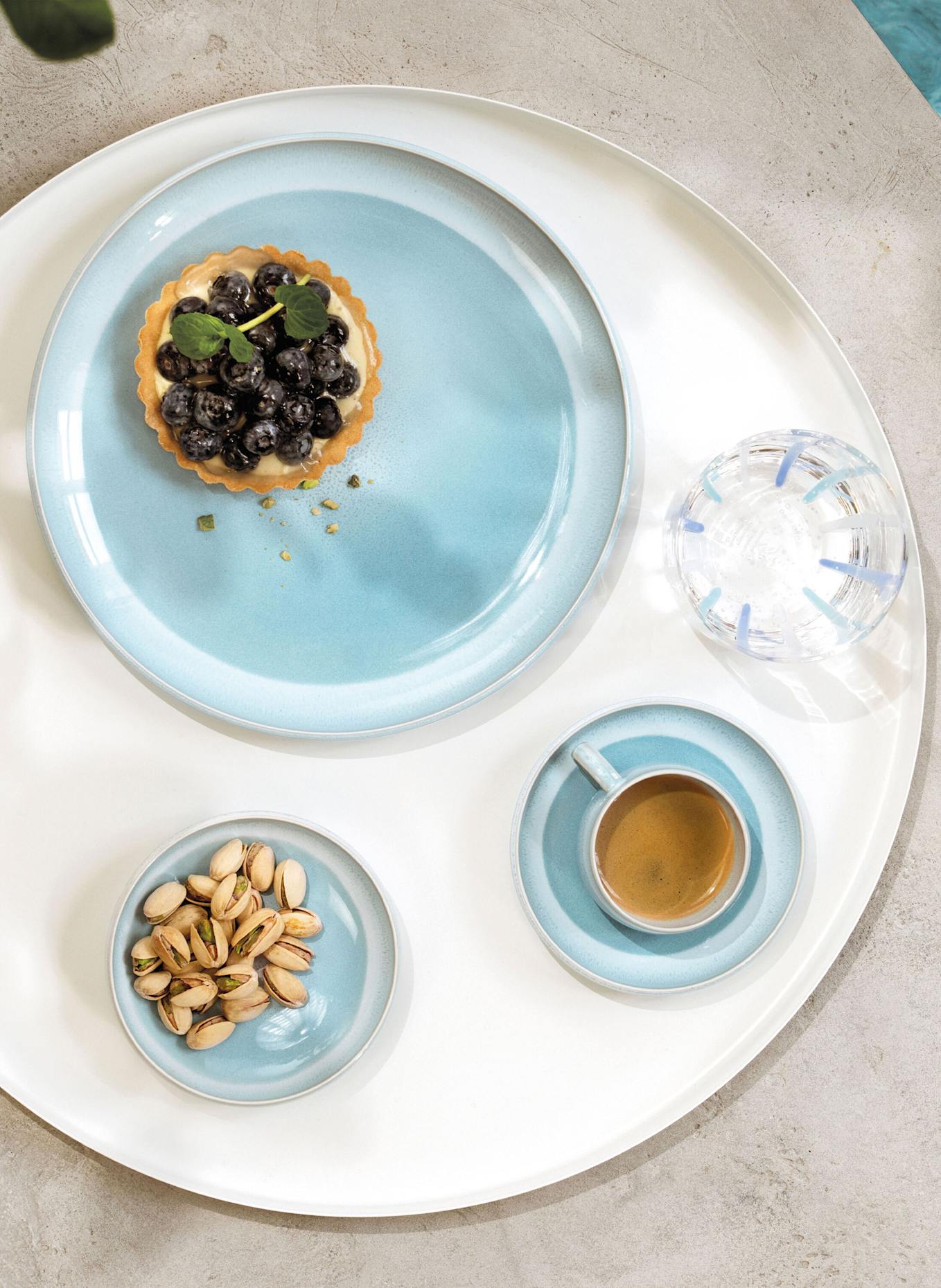 like. by Villeroy & Boch Espressountertasse PERLEMOR AQUA: BLAU