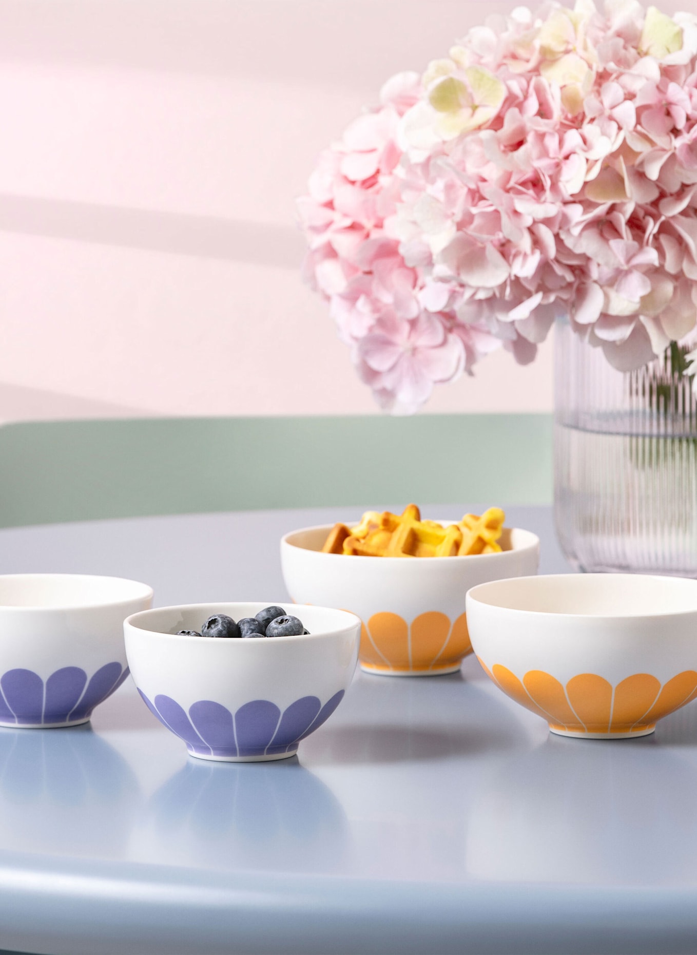 Villeroy & Boch Schale, 4-teilig FLEUR COULEUR: GELB/ GRÜN/ BLAU/ ROT