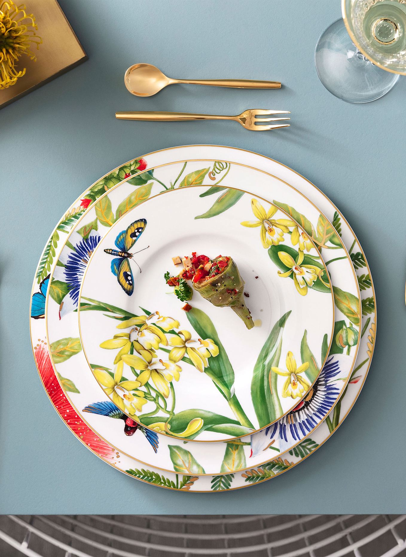 Villeroy & Boch Speiseteller AMAZONIA: GELB/ GRÜN/ BLAU/ ROT
