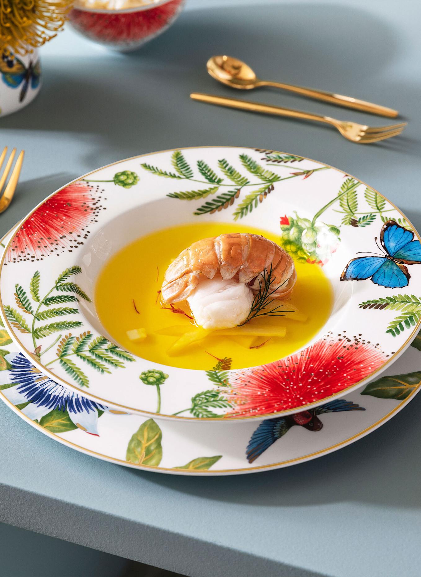 Villeroy & Boch Suppenteller AMAZONIA: GELB/ GRÜN/ BLAU/ ROT