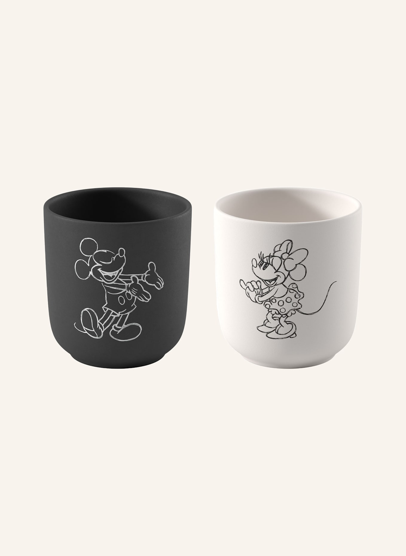 Villeroy & Boch Kaffeebecher, 2-teilig MANUFACTURE ROCK - MICKEY MOUSE: SCHWARZ