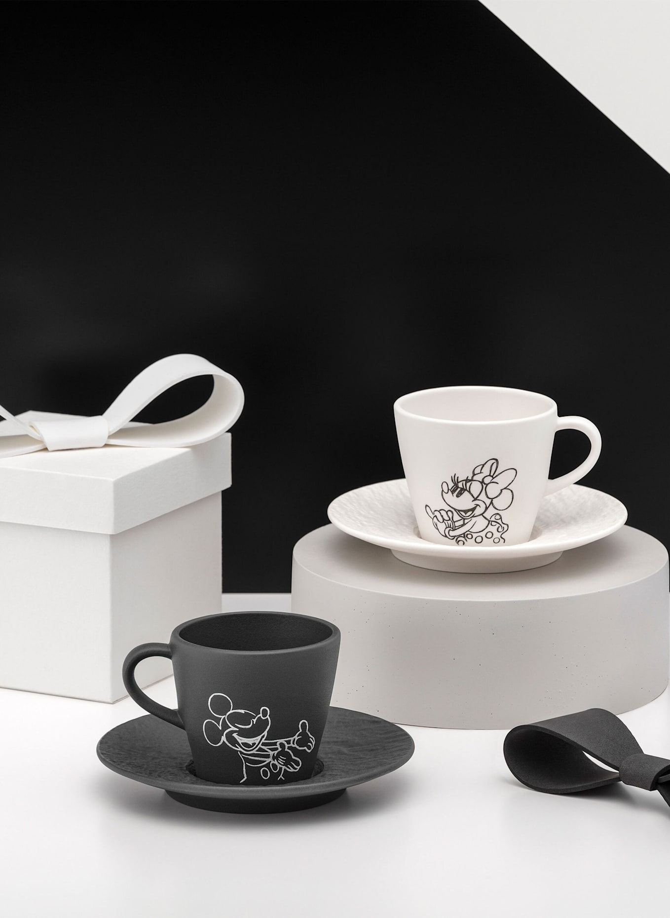 Villeroy & Boch Espressotasse mit Untertasse, 4-teilig MANUFACTURE ROCK - MICKEY MOUSE: SCHWARZ