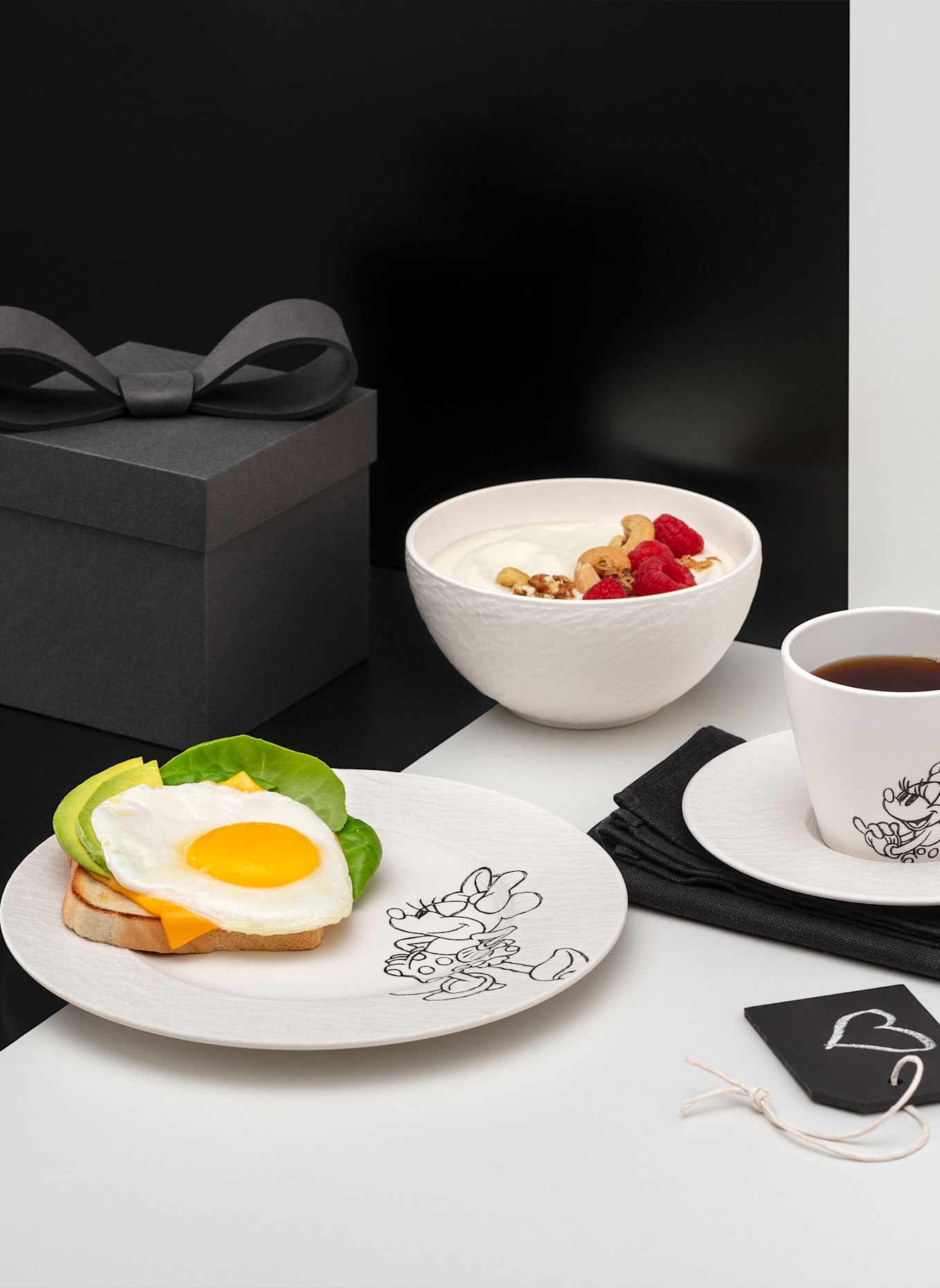 Villeroy & Boch Frühstücks-Set, 4-teilig MANUFACTURE ROCK BLANC - MICKEY MOUSE: WEISS