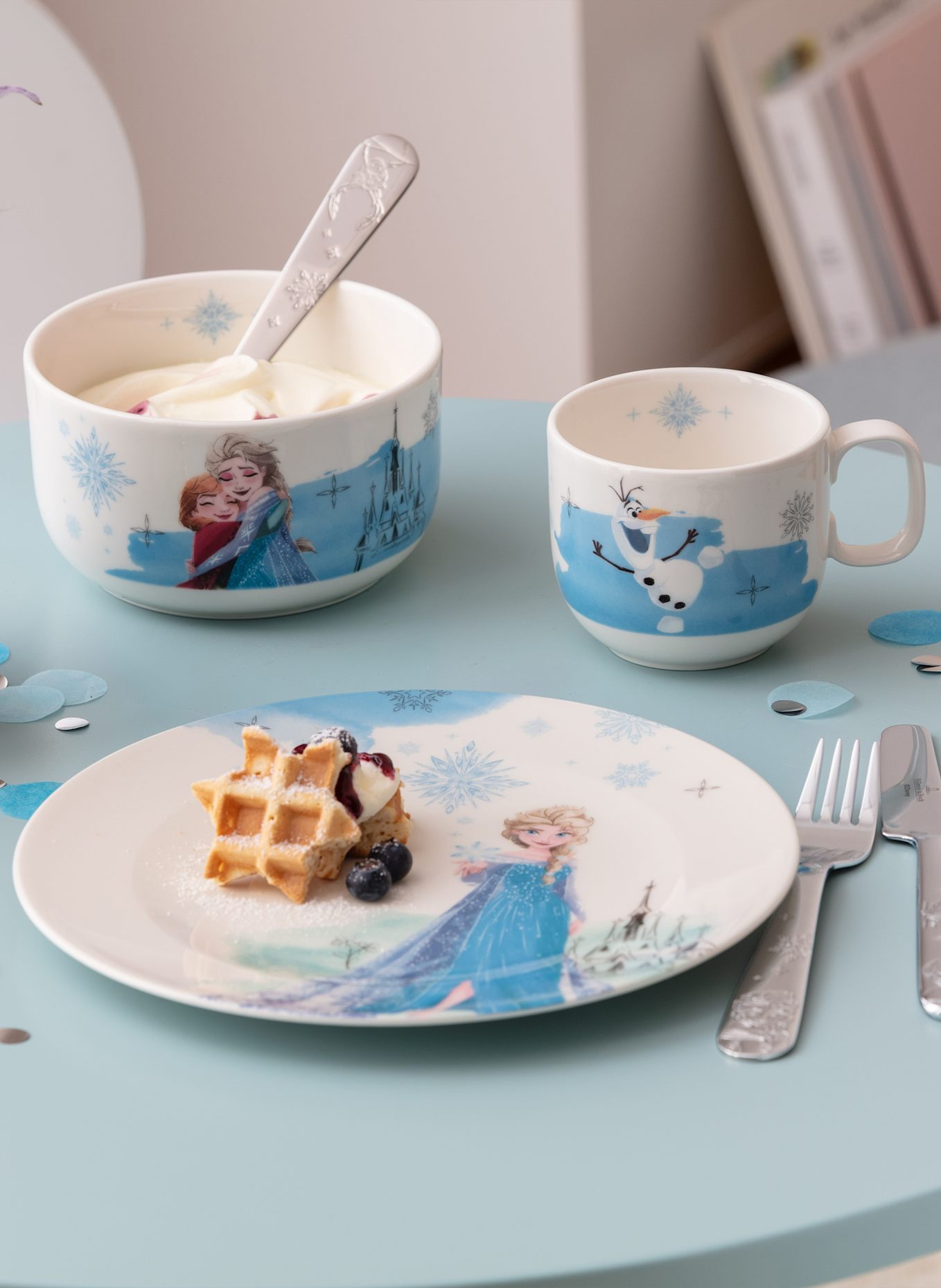 Villeroy & Boch Kindergeschirr Set 3tlg. DISNEY FROZEN: GELB/ GRÜN/ BLAU/ ROT