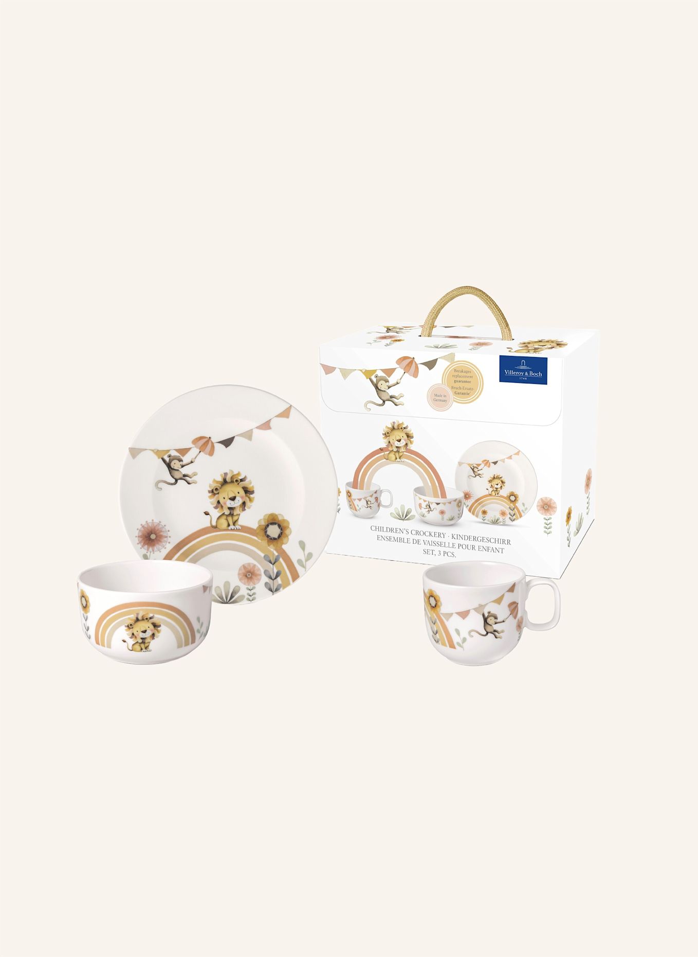 Villeroy & Boch Kindergeschirr-Set 3tlg. ROAR LIKE A LION: BEIGE