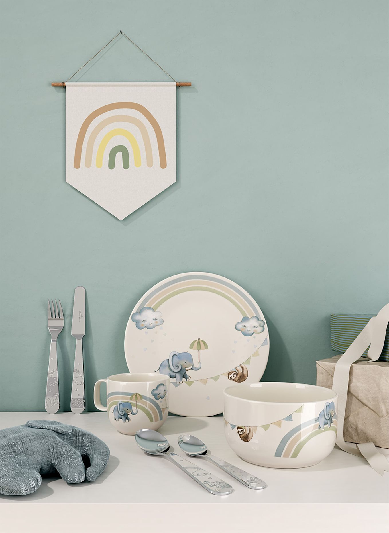Villeroy & Boch Kindergeschirr-Set 7tlg. WALK LIKE AN ELEPHANT: BLAU