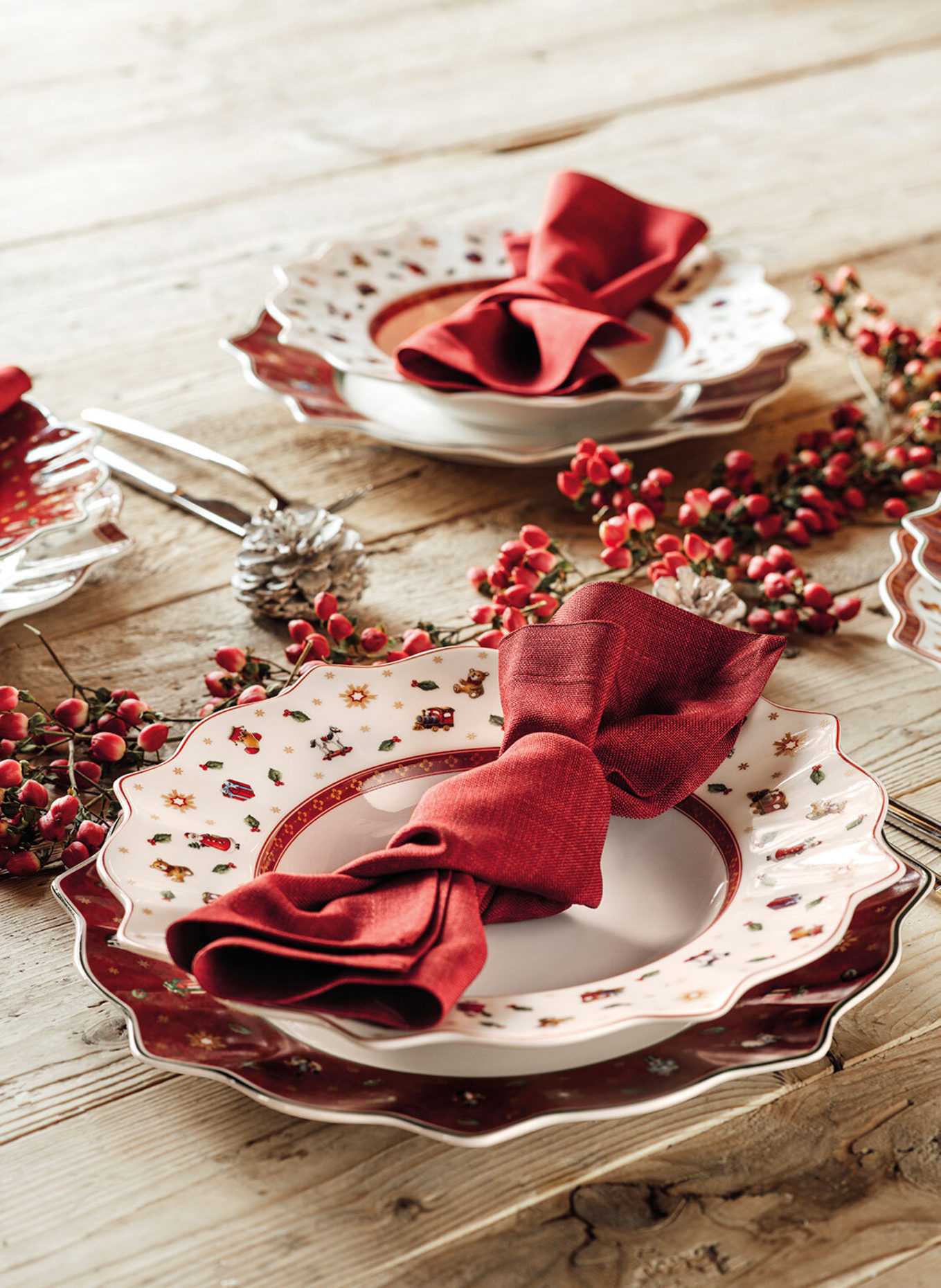 Villeroy & Boch Speiseteller rot TOY'S DELIGHT: ROT/ WEISS