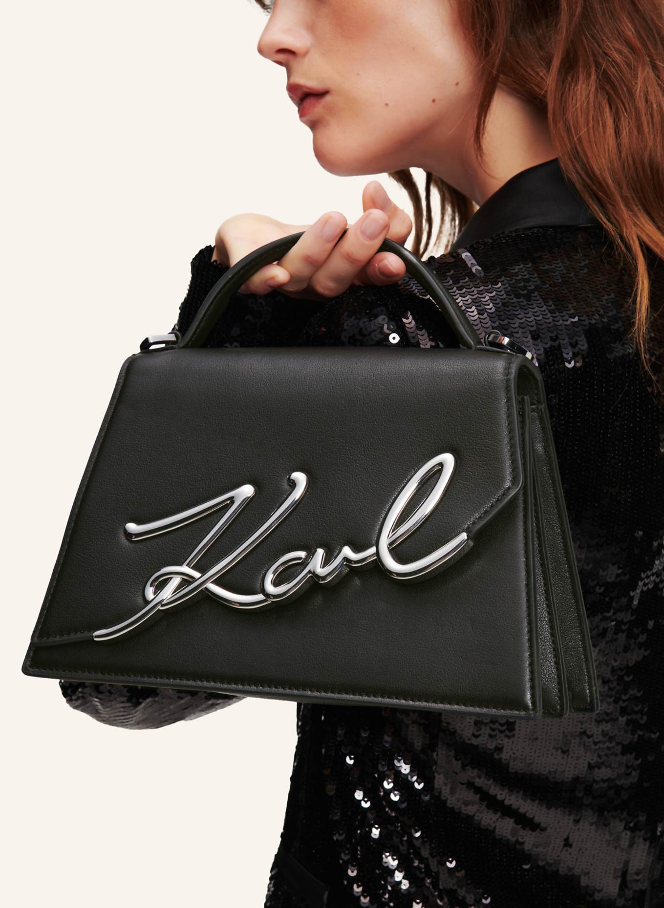 KARL LAGERFELD Umhängetasche: SCHWARZ