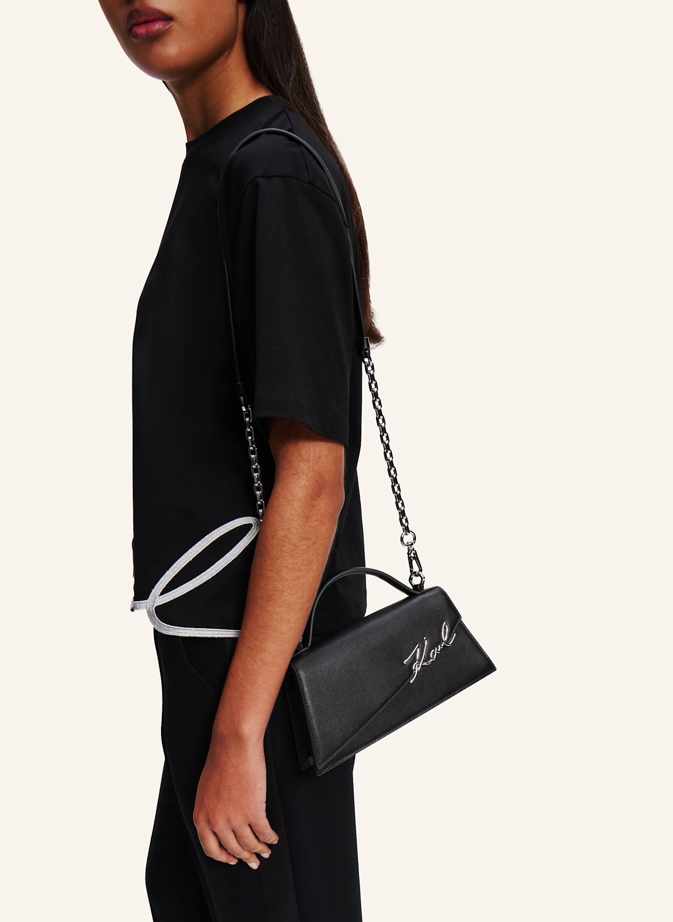 KARL LAGERFELD Umhängetasche: SCHWARZ